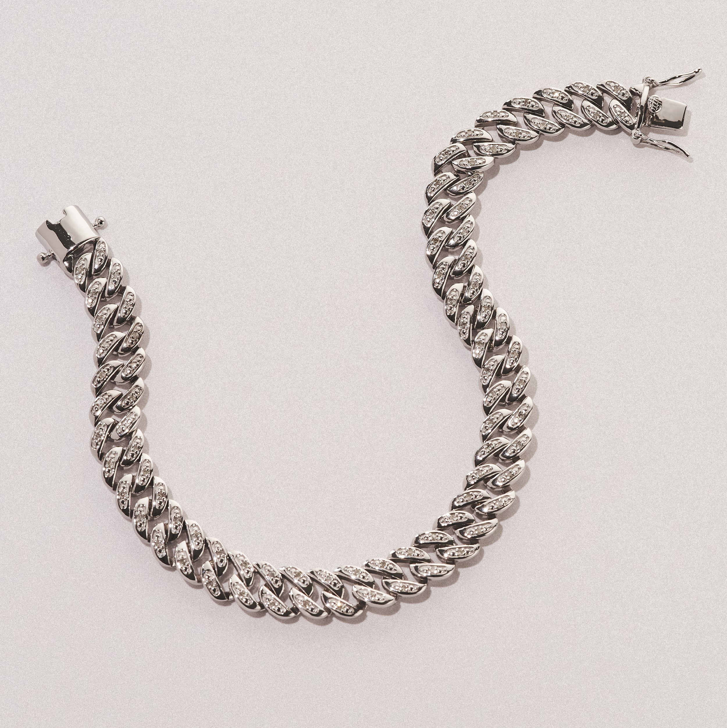 8.25 Inch Havana Cuban Lab Men Diamond Bracelet 0.50ct Cuban Lab Diamond Set in 925 Silver - Image 6