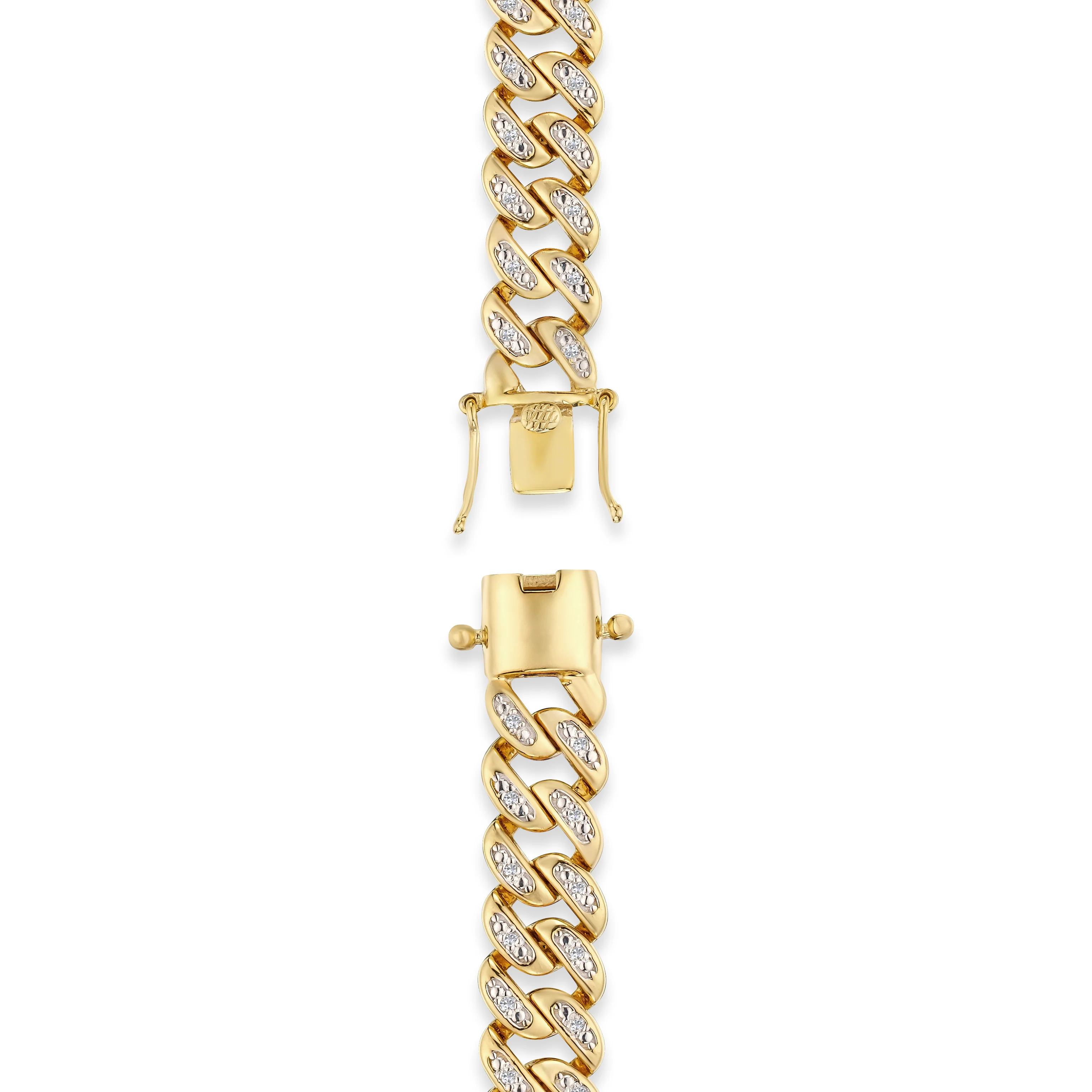 8.25 Inch Havana Cuban Men Lab Diamond Bracelet 0.50ct Cuban Lab Diamond Set in 18K Gold Vermeil - Image 5