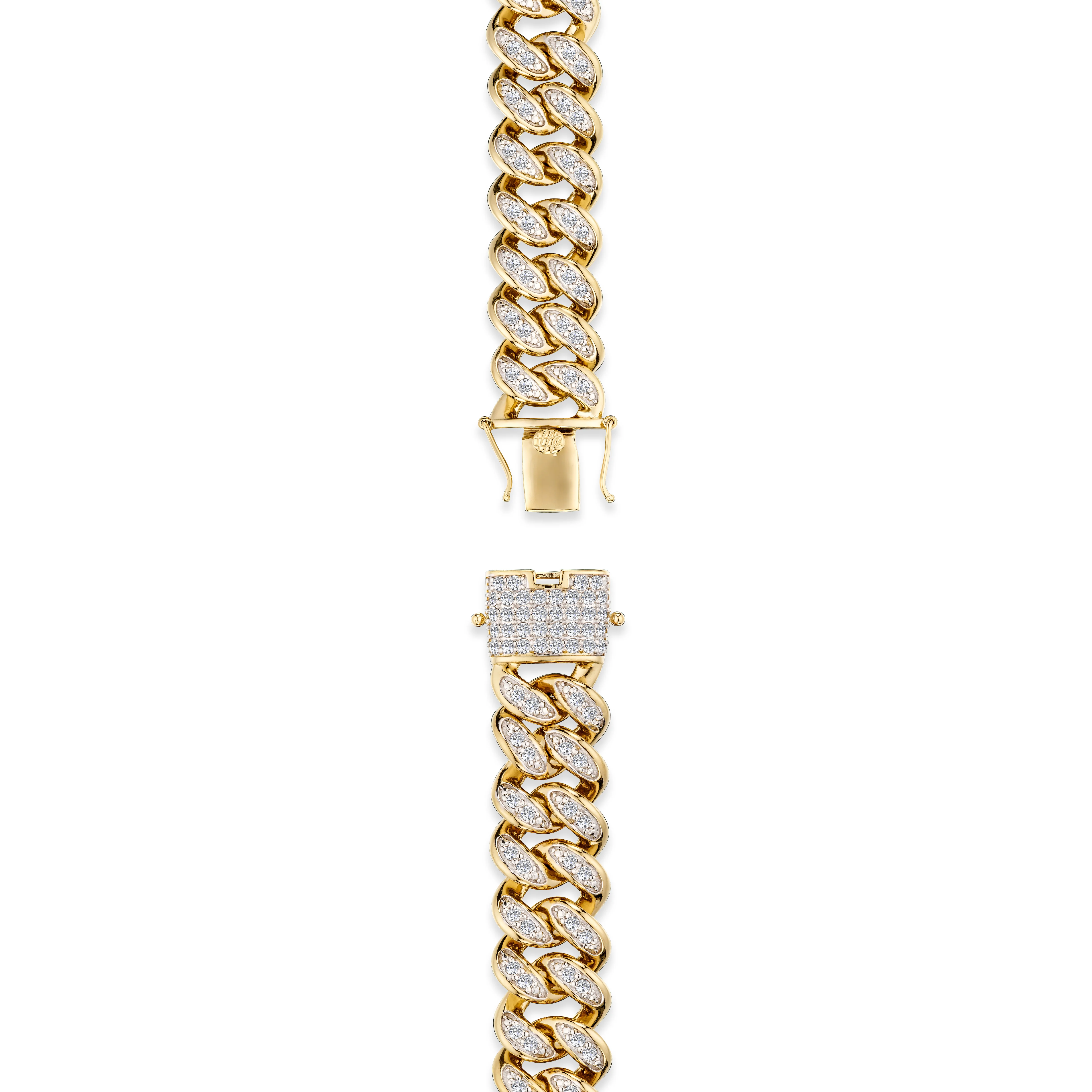 8.25 Inch Havana Cuban Men Lab Diamond Bracelet 3.50ct Cuban Lab Diamond Set in 18K Gold Vermeil - Image 3