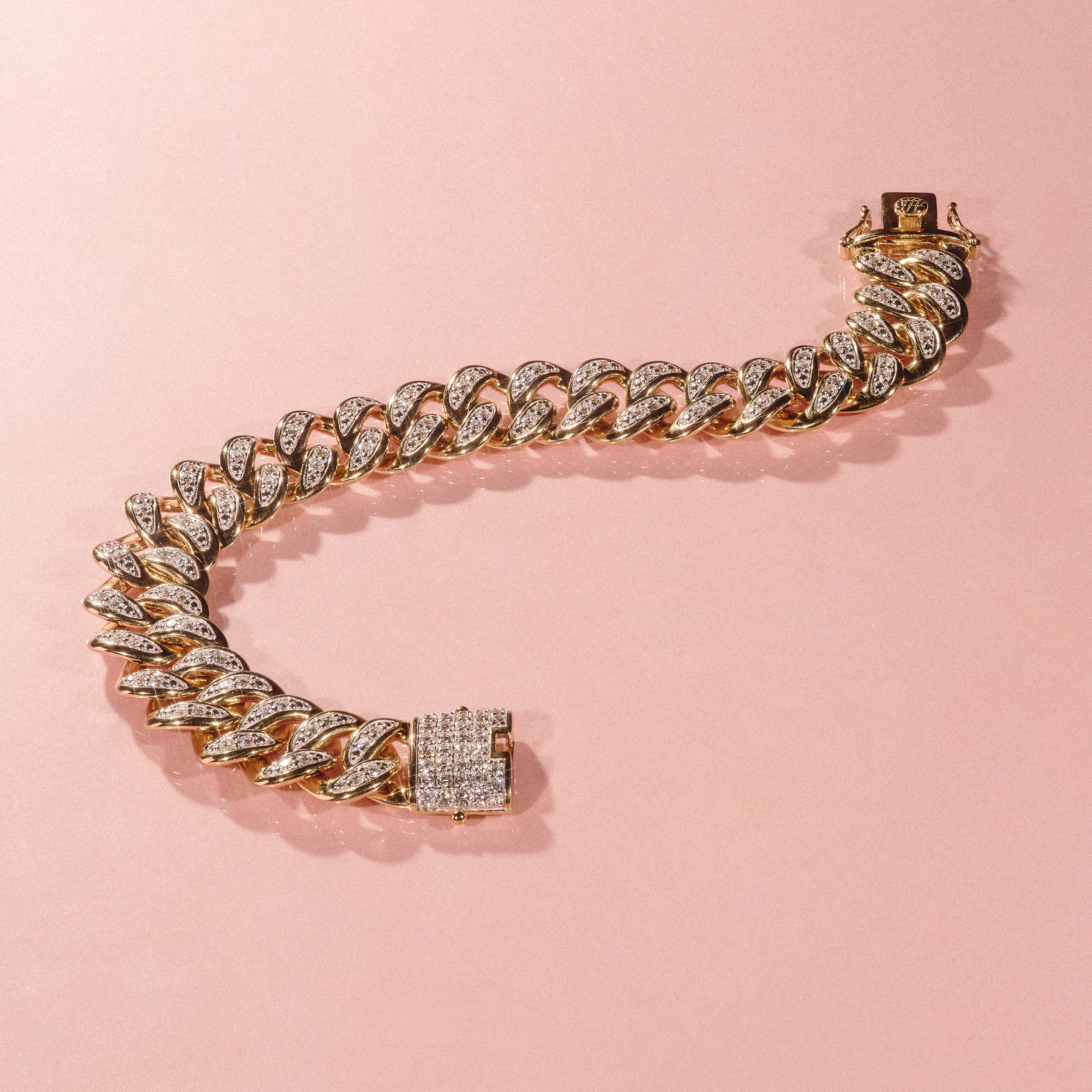 8.25 Inch Havana Cuban Men Lab Diamond Bracelet 3.50ct Cuban Lab Diamond Set in 18K Gold Vermeil - Image 5