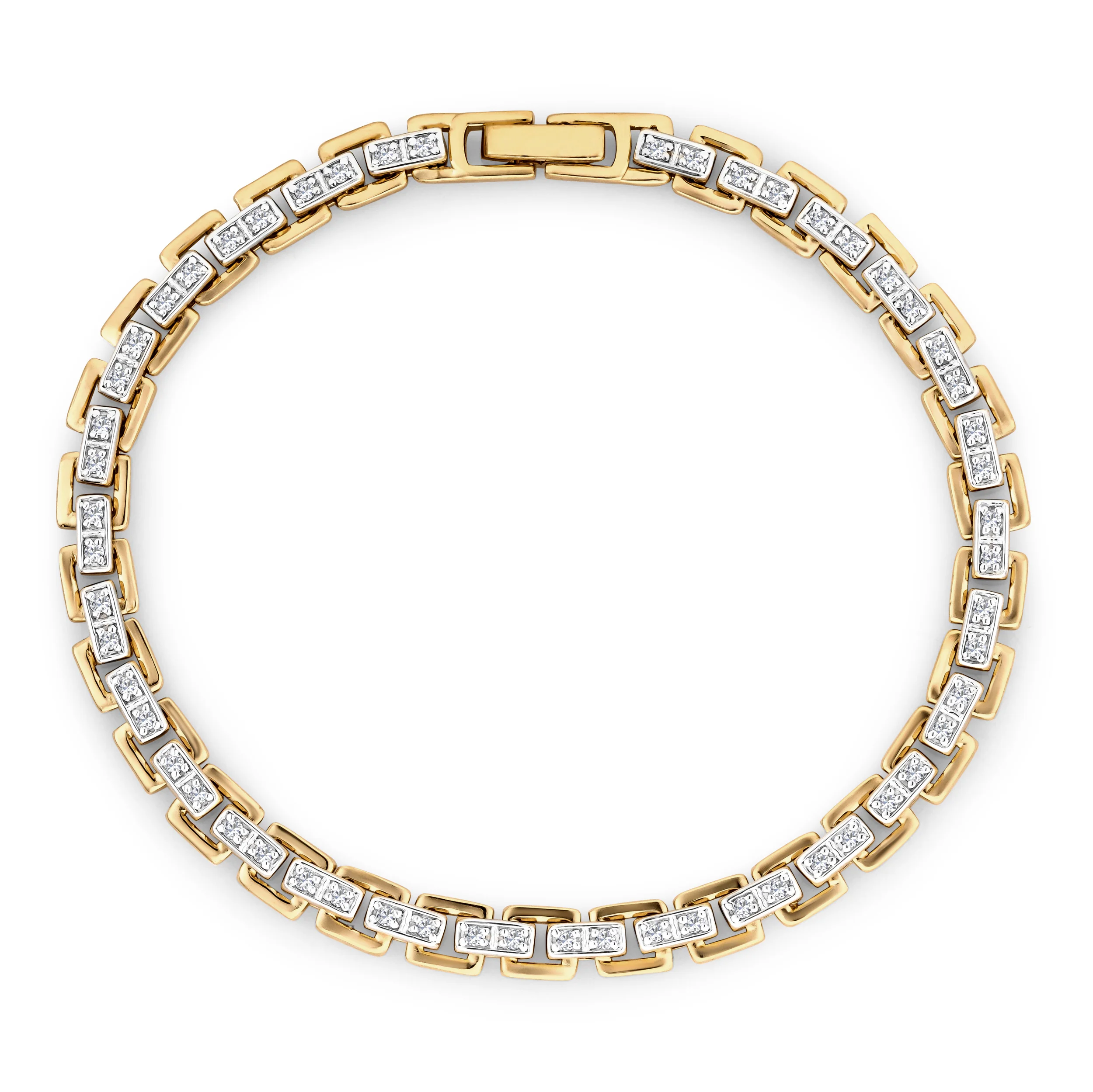 8 Inch Havana Lab Men Diamond Box Set Bracelet 0.85ct in 18K Gold Vermeil - Image 3