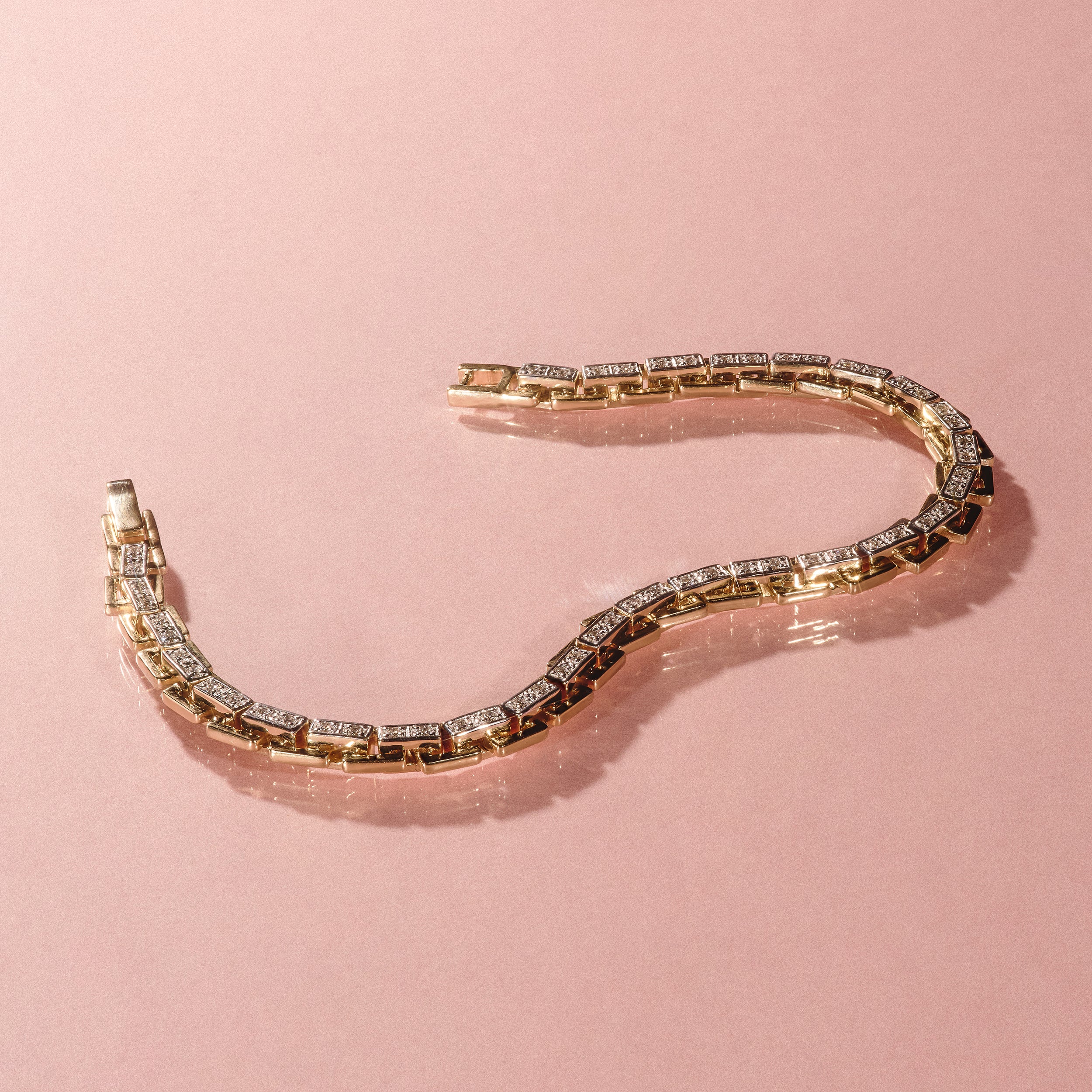 8 Inch Havana Lab Men Diamond Box Set Bracelet 0.85ct in 18K Gold Vermeil - Image 5