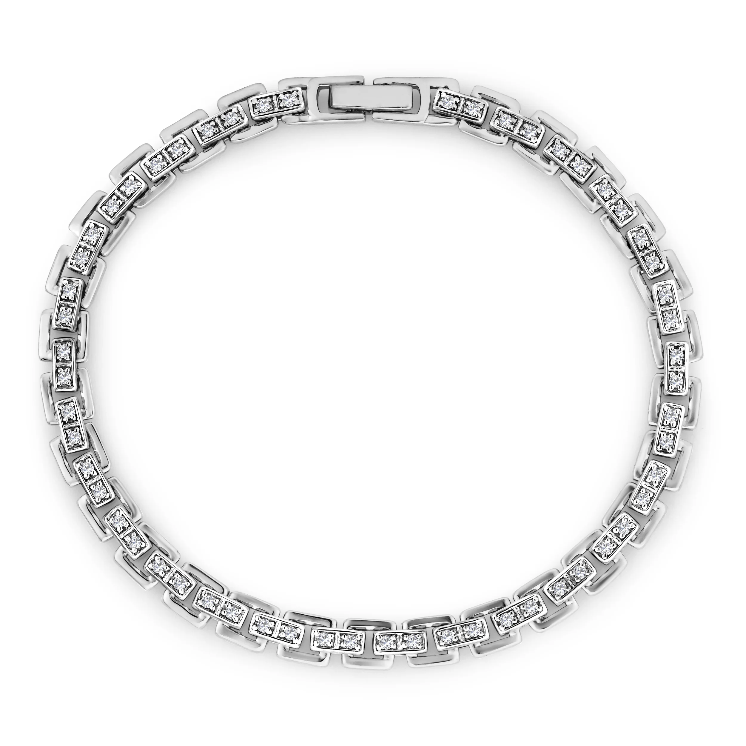 8 Inch Havana Lab Men Diamond Box Set Bracelet 0.85ct in 925 Silver - Image 3