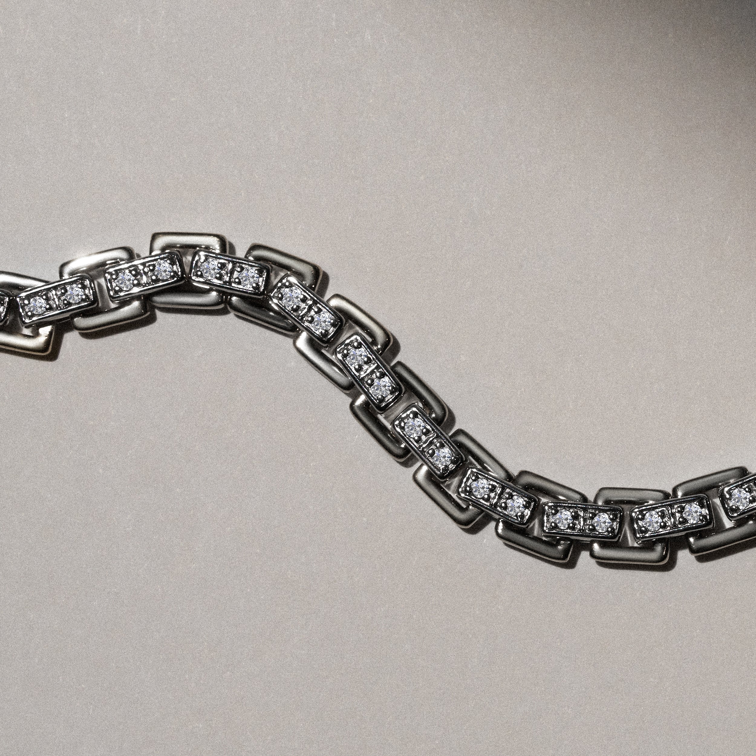 8 Inch Havana Lab Men Diamond Box Set Bracelet 0.85ct in 925 Silver - Image 5