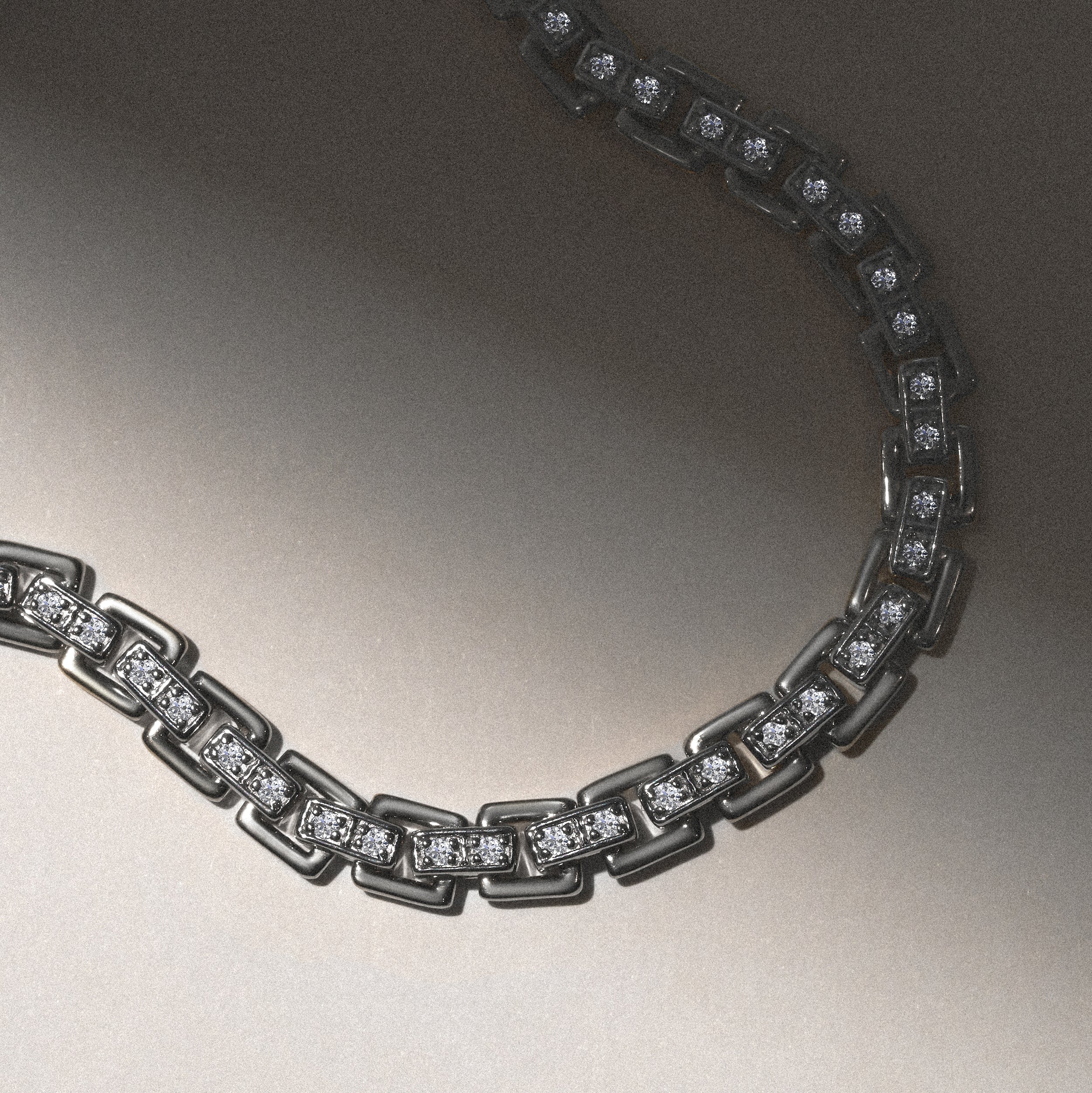 8 Inch Havana Lab Men Diamond Box Set Bracelet 0.85ct in 925 Silver - Image 7