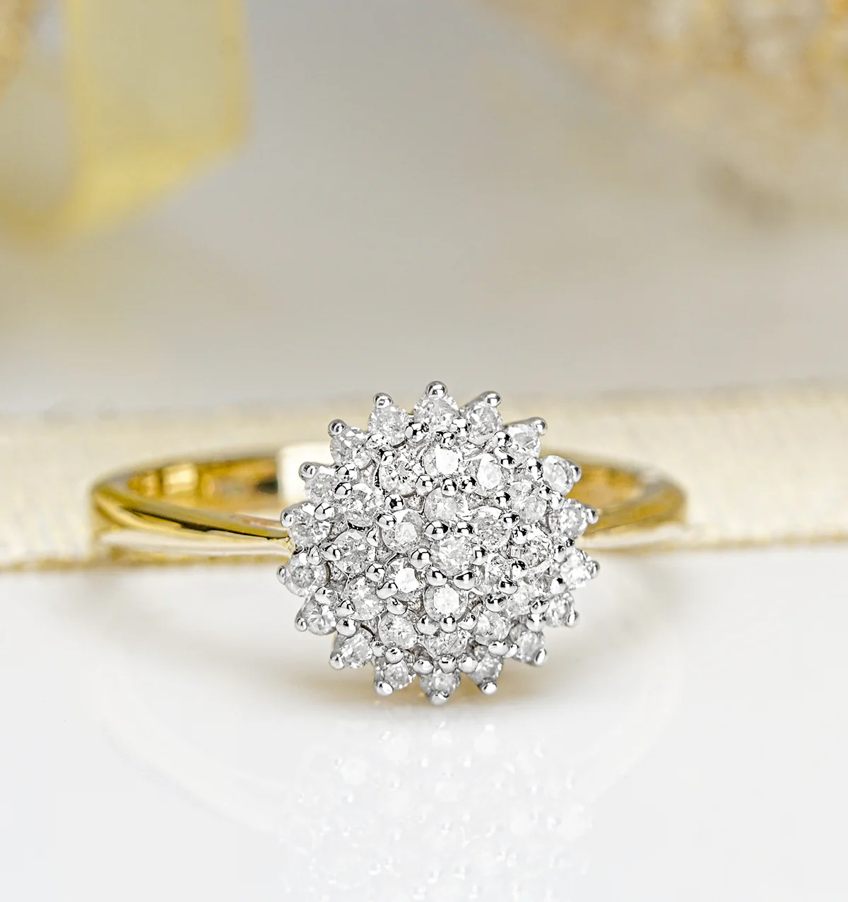 9K Gold Diamond Cluster Ring 0.50ct - E5607 - Image 5