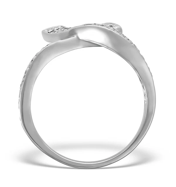 9K White Gold Diamond Pave Cross Design Ring - A4255 - SIZE M - Image 2