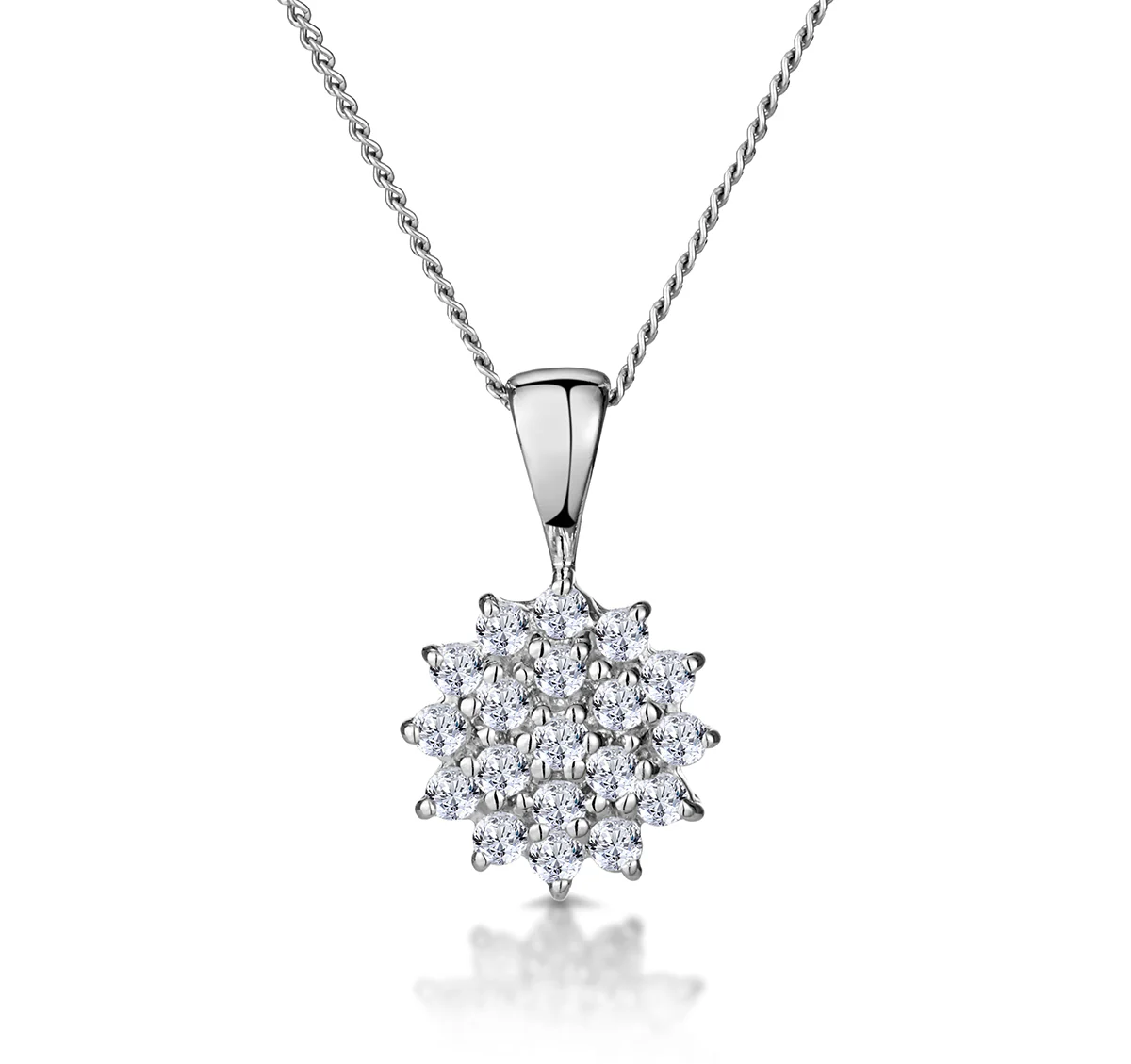 9K White Gold Pendant Necklace With 0.25ct Diamonds