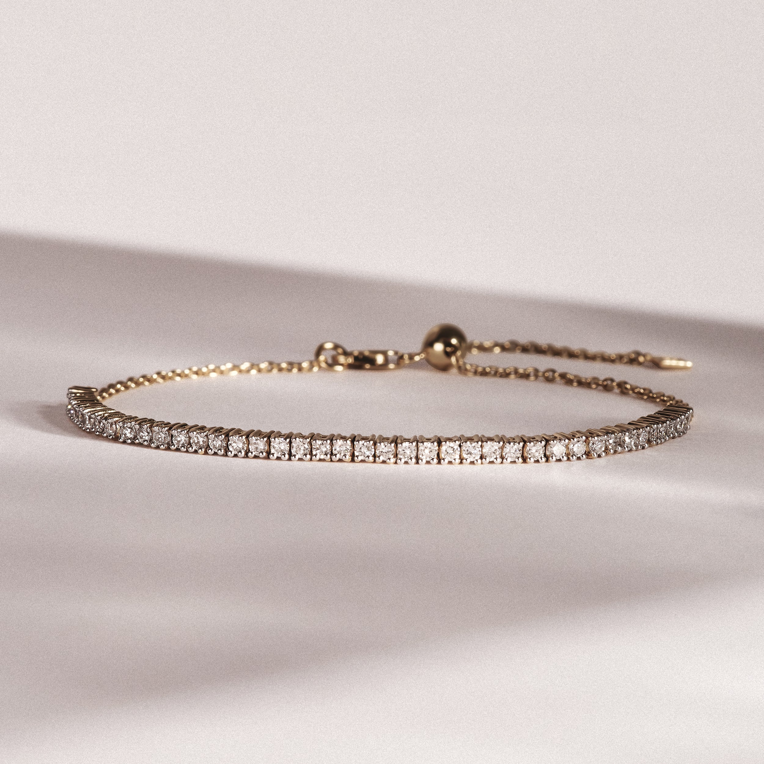 Adjustable Lab Diamond Tennis Bracelet 1.00ct in 18K Gold Vermeil - Image 5