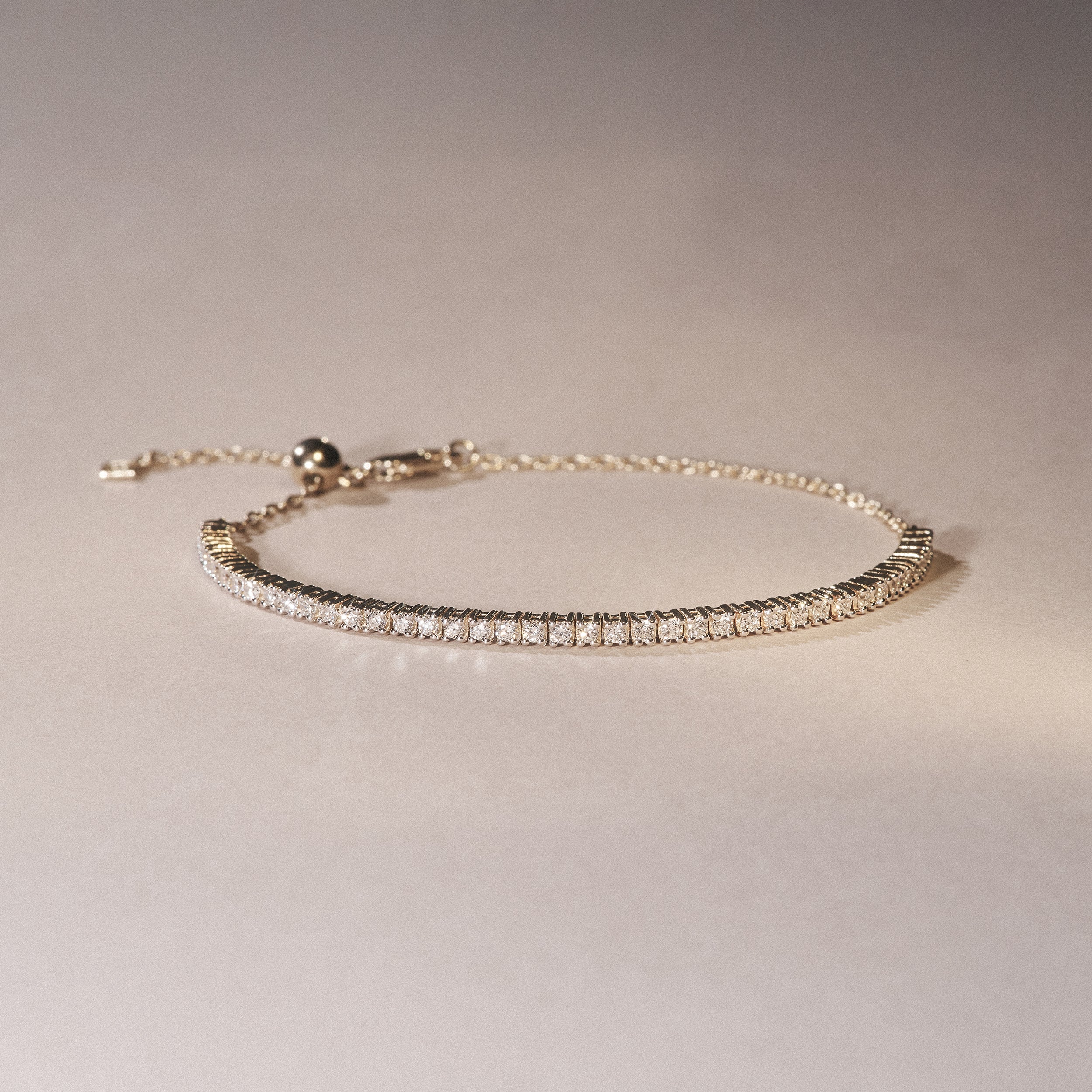 Adjustable Lab Diamond Tennis Bracelet 1.00ct in 18K Gold Vermeil - Image 8