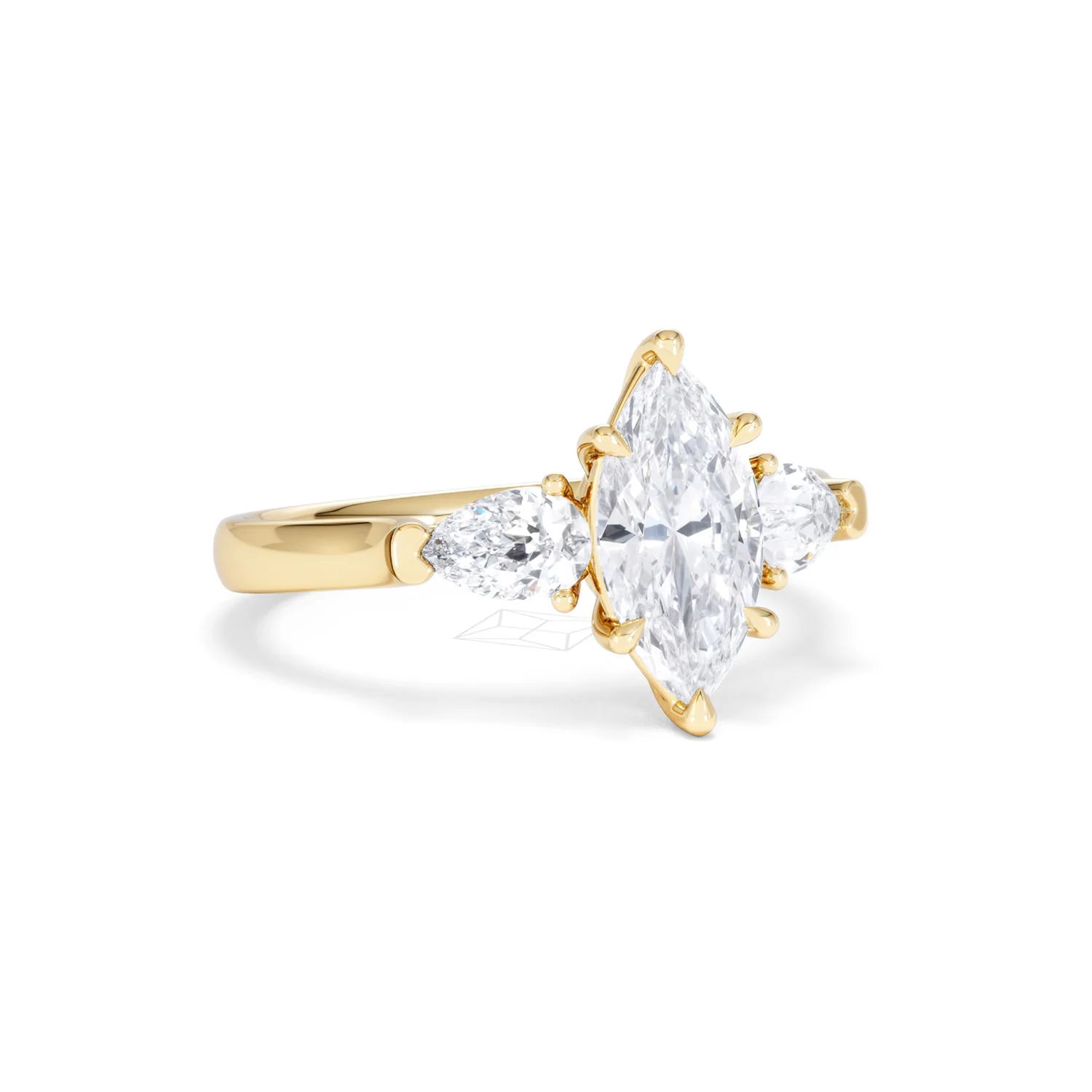 Adore 1.50ct Marquise Cut Lab Diamond 3 Stone Engagement Ring in 18K Yellow Gold - Image 14