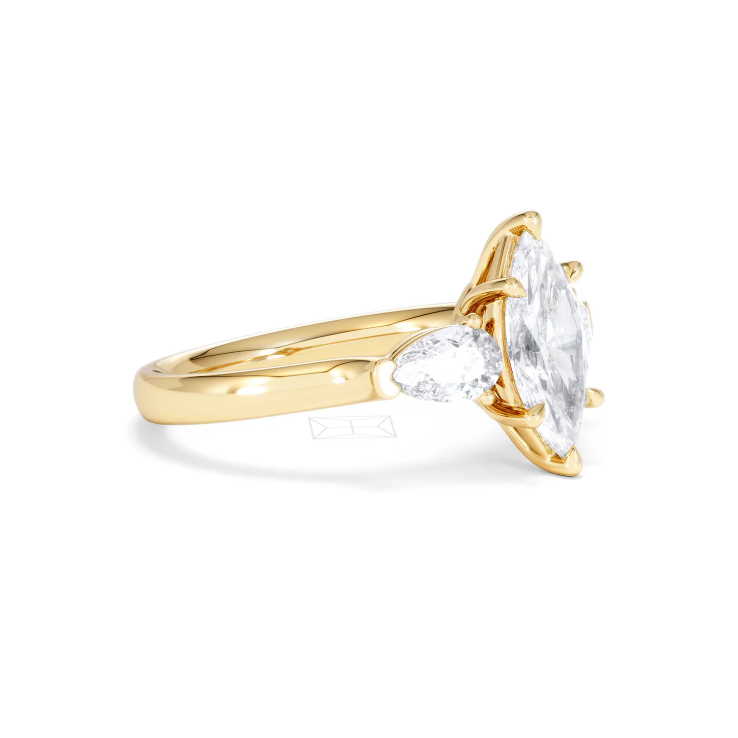 Adore 1.50ct Marquise Cut Lab Diamond 3 Stone Engagement Ring in 18K Yellow Gold - Image 20