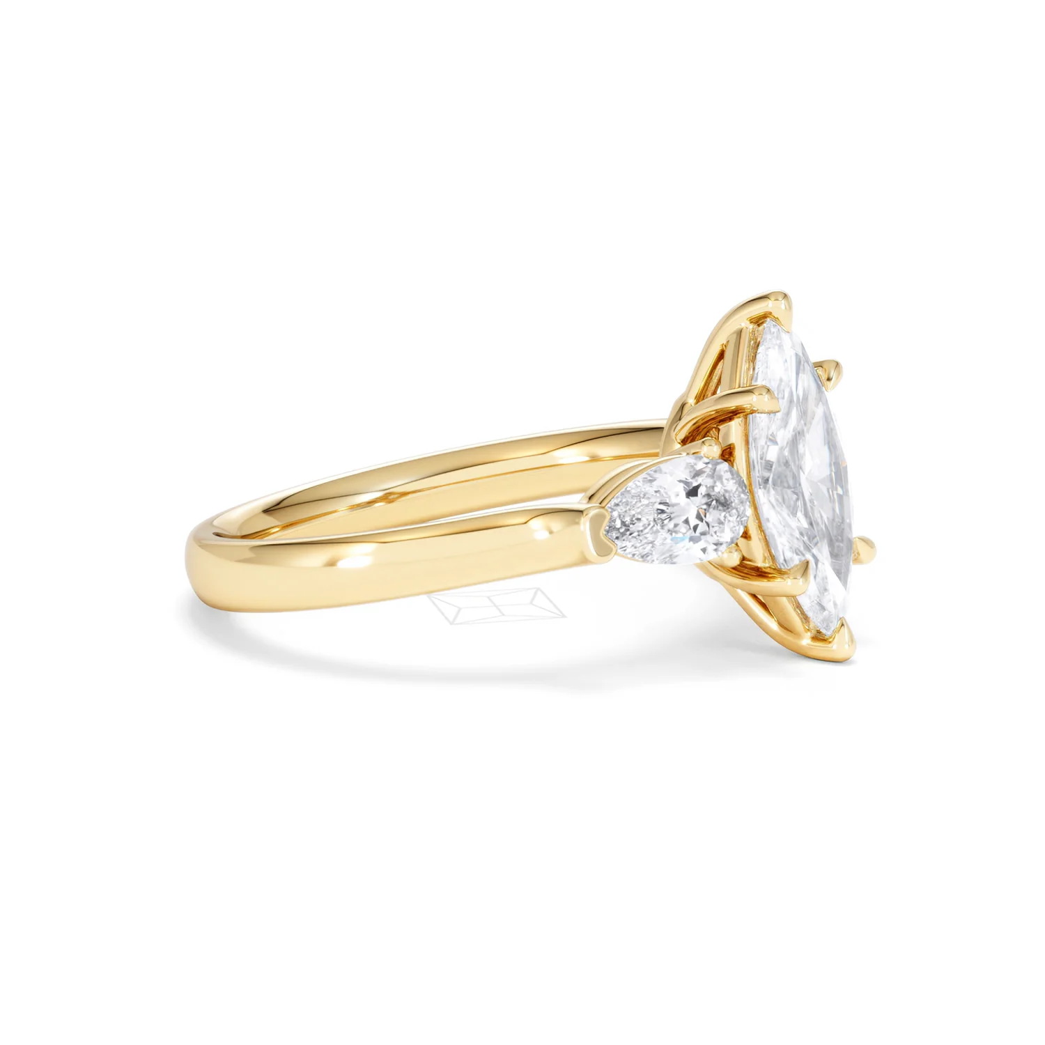 Adore 1.50ct Marquise Cut Lab Diamond 3 Stone Engagement Ring in 18K Yellow Gold - Image 22