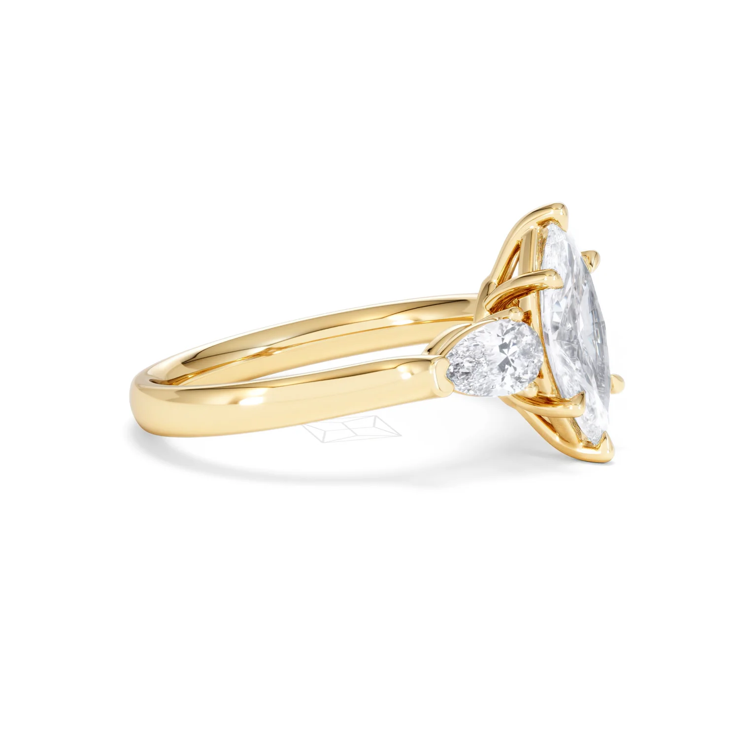 Adore 1.50ct Marquise Cut Lab Diamond 3 Stone Engagement Ring in 18K Yellow Gold - Image 23