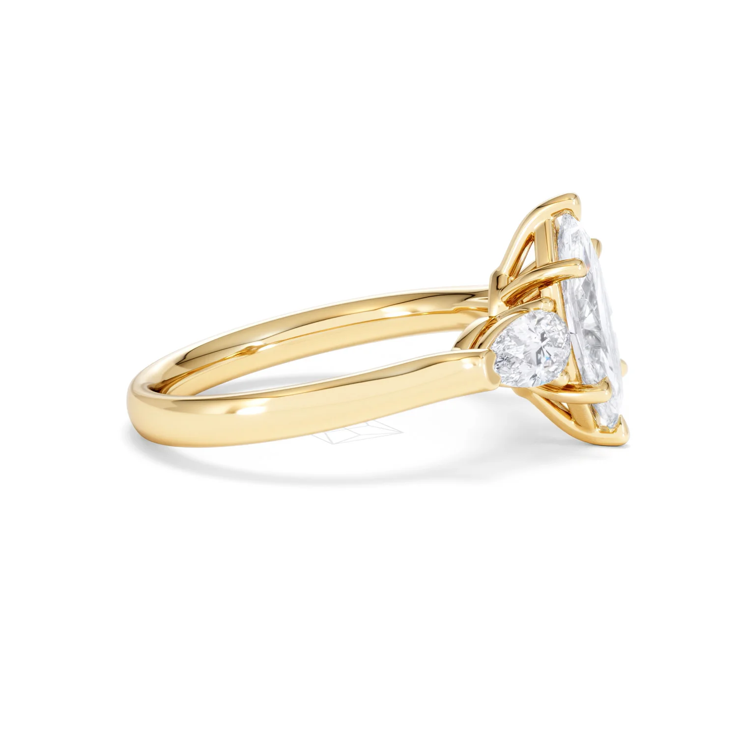 Adore 1.50ct Marquise Cut Lab Diamond 3 Stone Engagement Ring in 18K Yellow Gold - Image 26