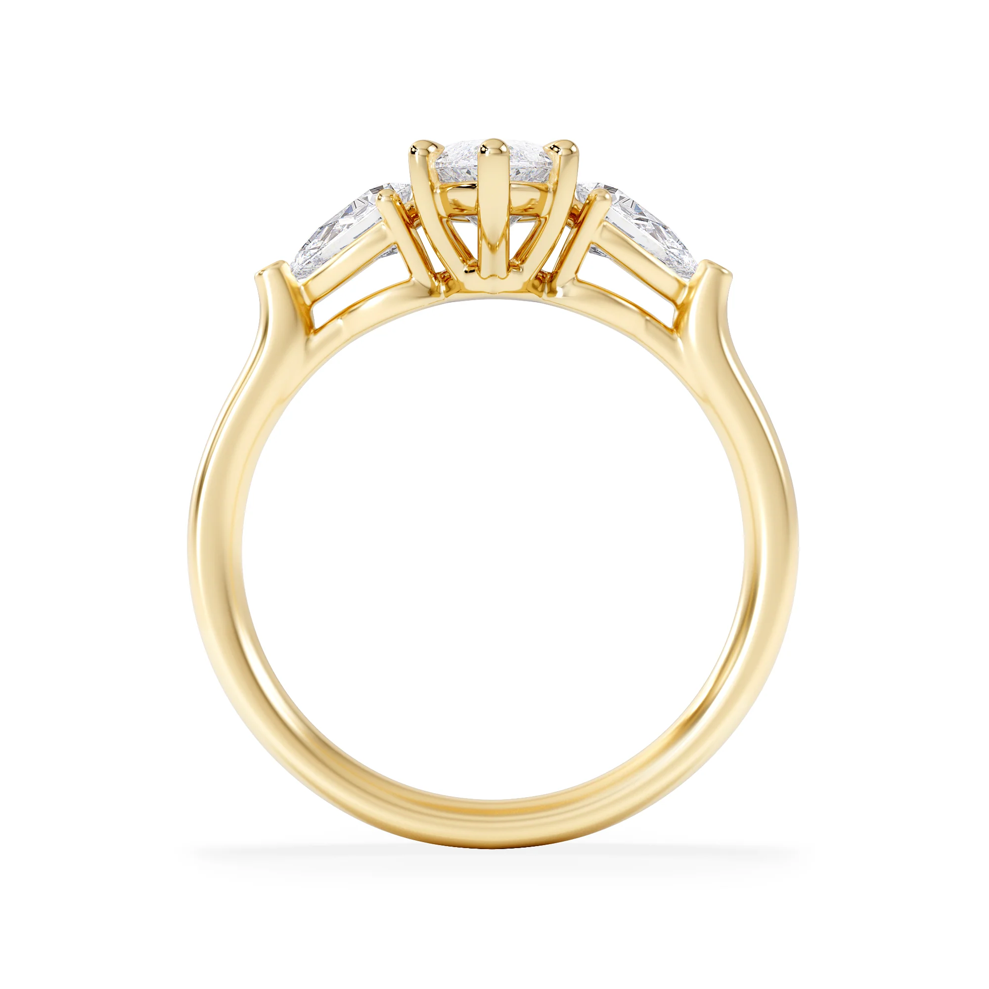 Adore 1.50ct Marquise Cut Lab Diamond 3 Stone Engagement Ring in 18K Yellow Gold - Image 3