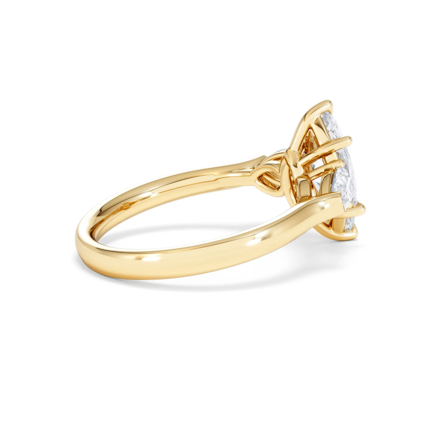 Adore 1.50ct Marquise Cut Lab Diamond 3 Stone Engagement Ring in 18K Yellow Gold - Image 34