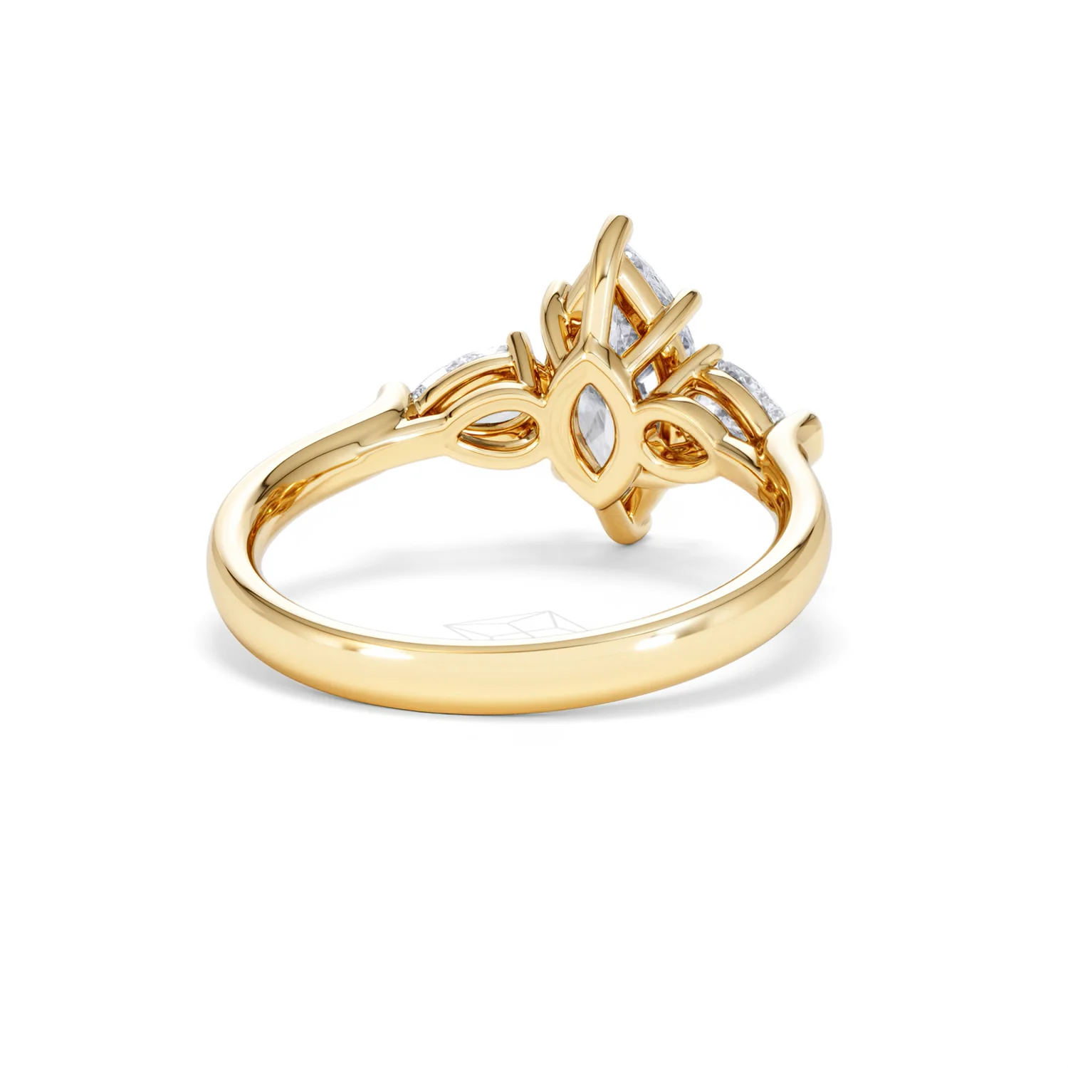 Adore 1.50ct Marquise Cut Lab Diamond 3 Stone Engagement Ring in 18K Yellow Gold - Image 45