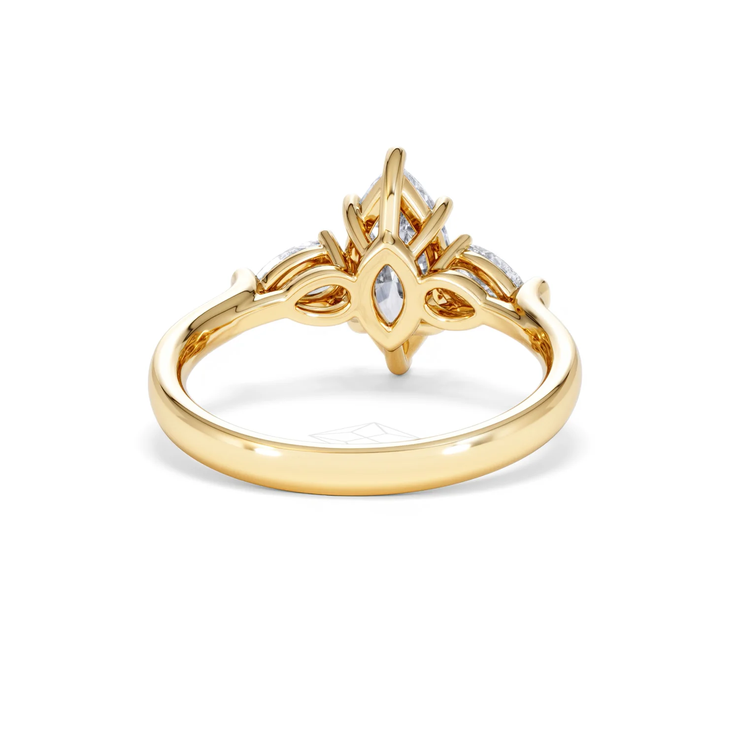 Adore 1.50ct Marquise Cut Lab Diamond 3 Stone Engagement Ring in 18K Yellow Gold - Image 47