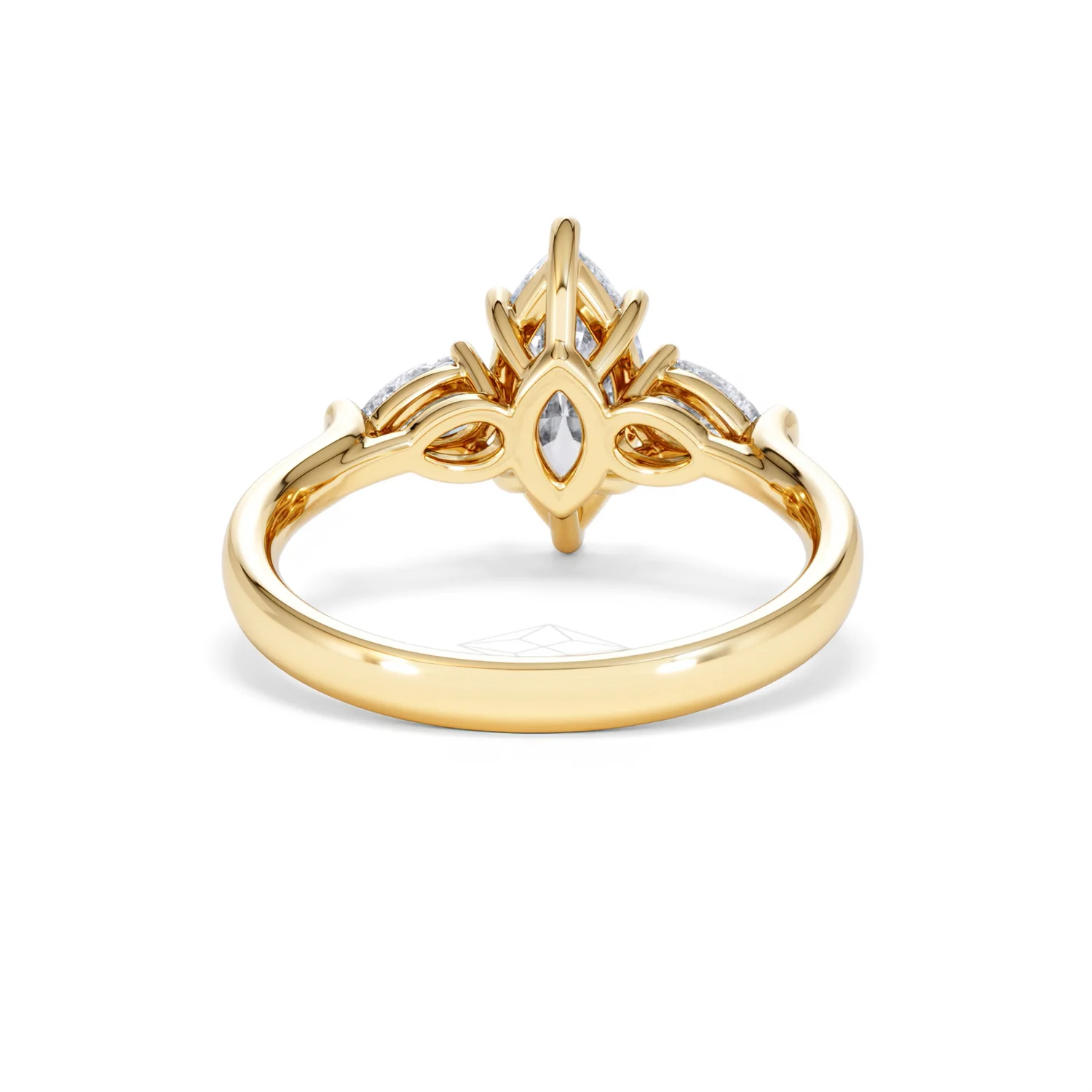 Adore 1.50ct Marquise Cut Lab Diamond 3 Stone Engagement Ring in 18K Yellow Gold - Image 48