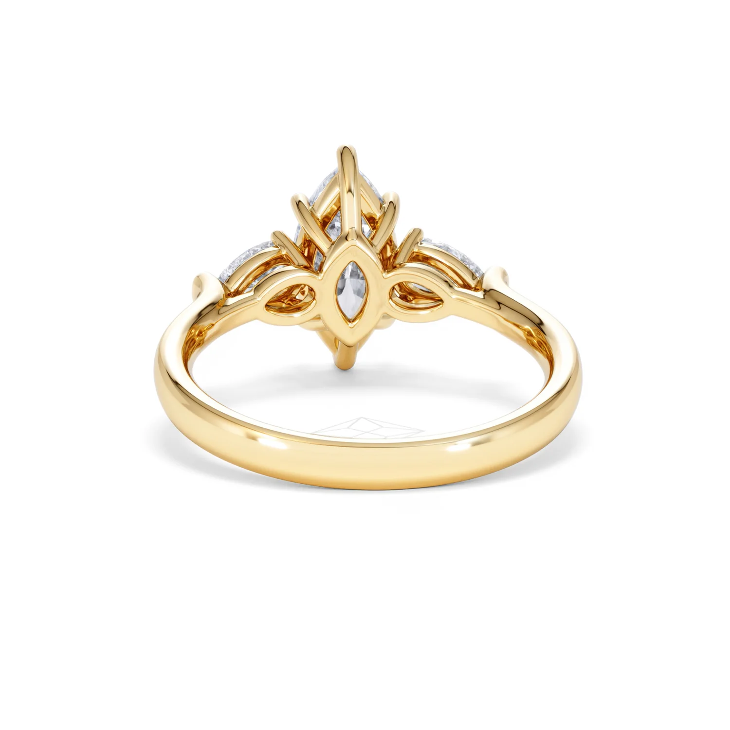 Adore 1.50ct Marquise Cut Lab Diamond 3 Stone Engagement Ring in 18K Yellow Gold - Image 50