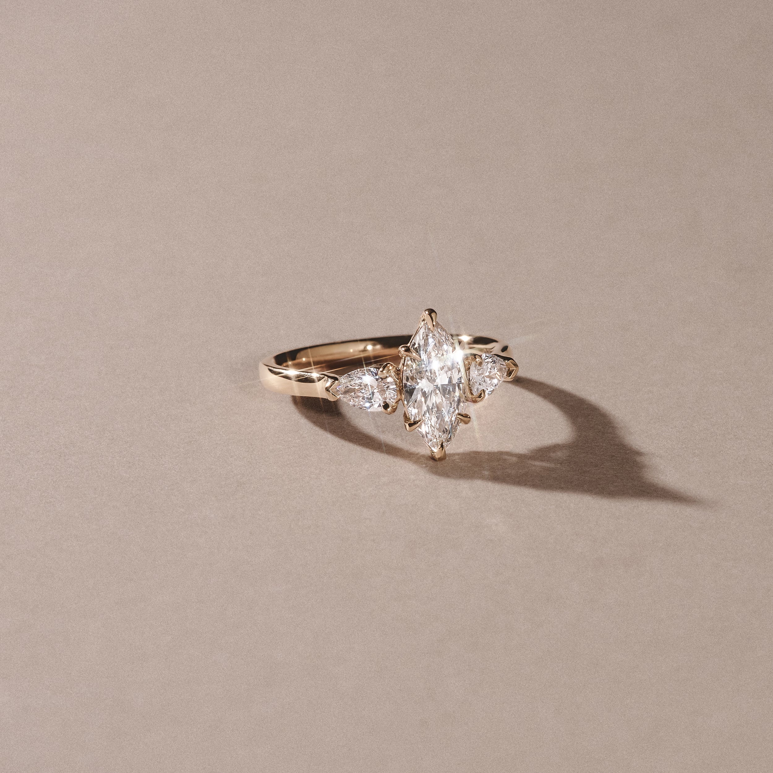 Adore 1.50ct Marquise Cut Lab Diamond 3 Stone Engagement Ring in 18K Yellow Gold - Image 6