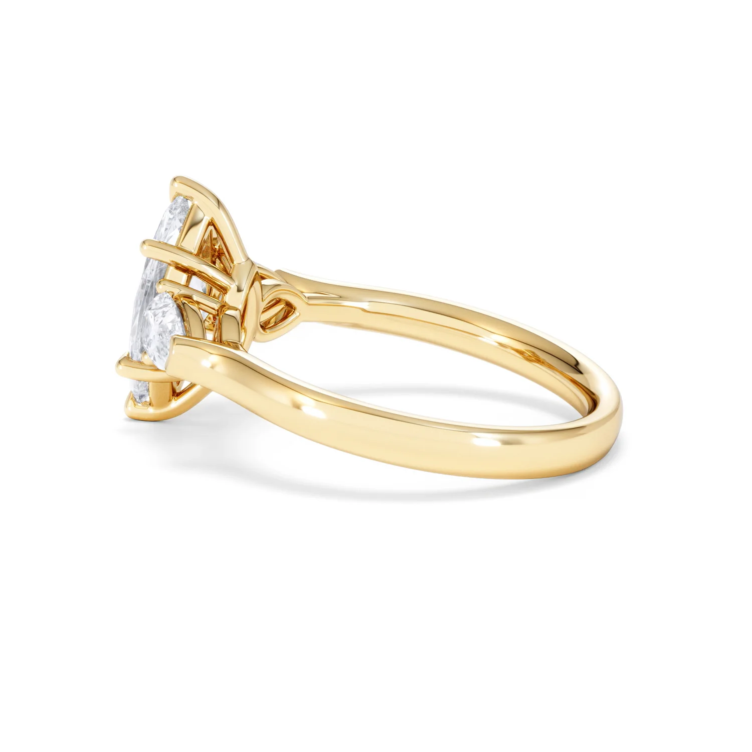 Adore 1.50ct Marquise Cut Lab Diamond 3 Stone Engagement Ring in 18K Yellow Gold - Image 65
