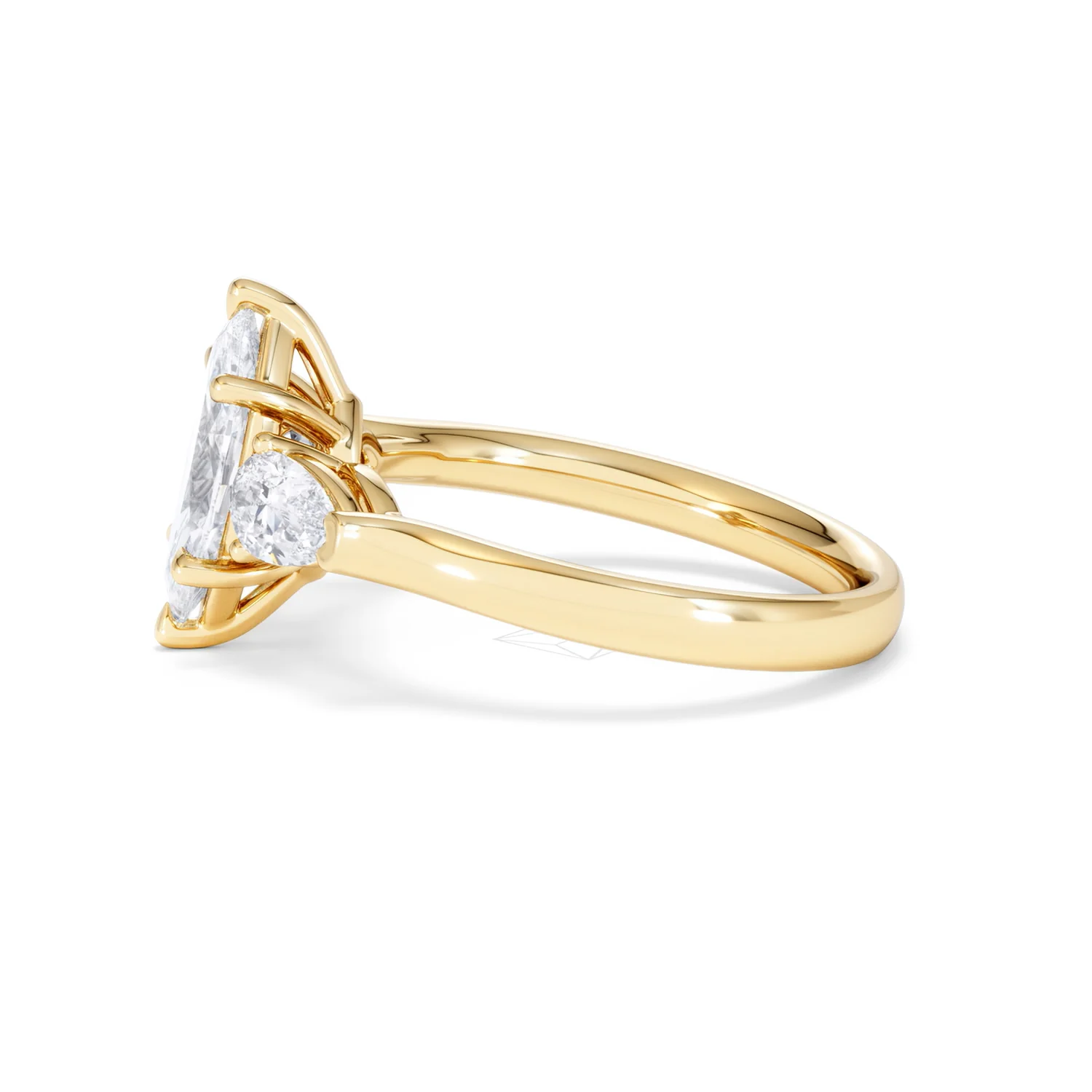 Adore 1.50ct Marquise Cut Lab Diamond 3 Stone Engagement Ring in 18K Yellow Gold - Image 70