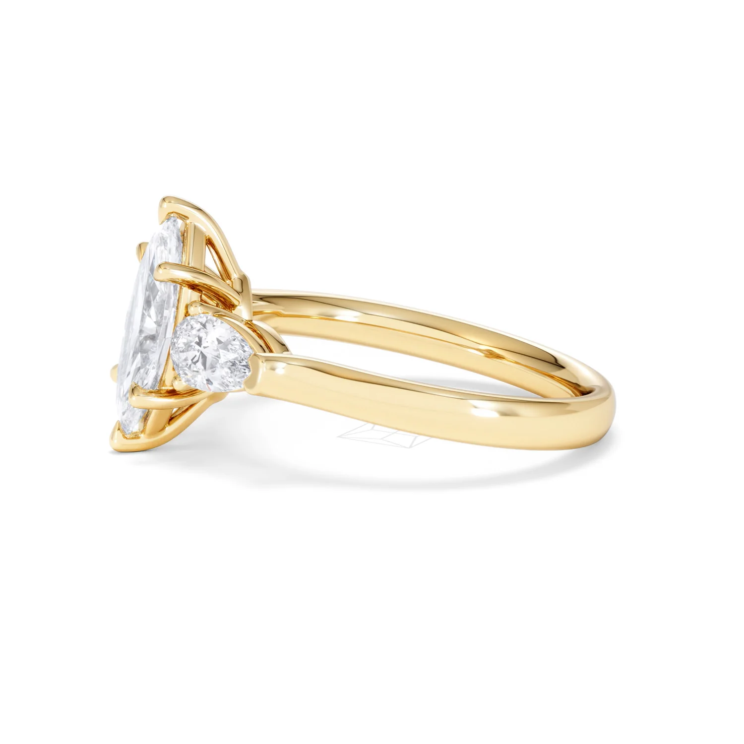 Adore 1.50ct Marquise Cut Lab Diamond 3 Stone Engagement Ring in 18K Yellow Gold - Image 72