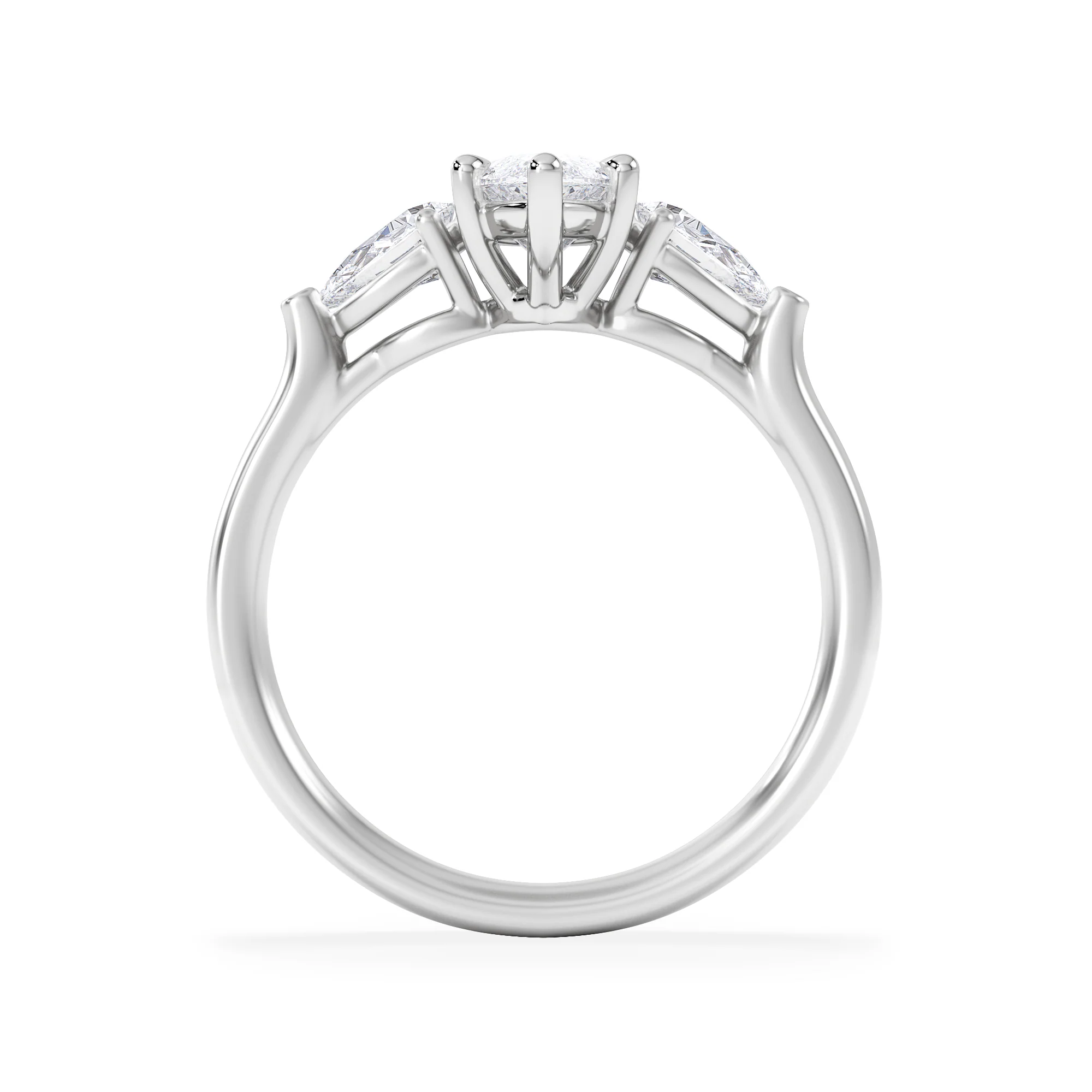 Adore 1.50ct Marquise Cut Lab Diamond 3 Stone Engagement Ring in Platinum - Image 3