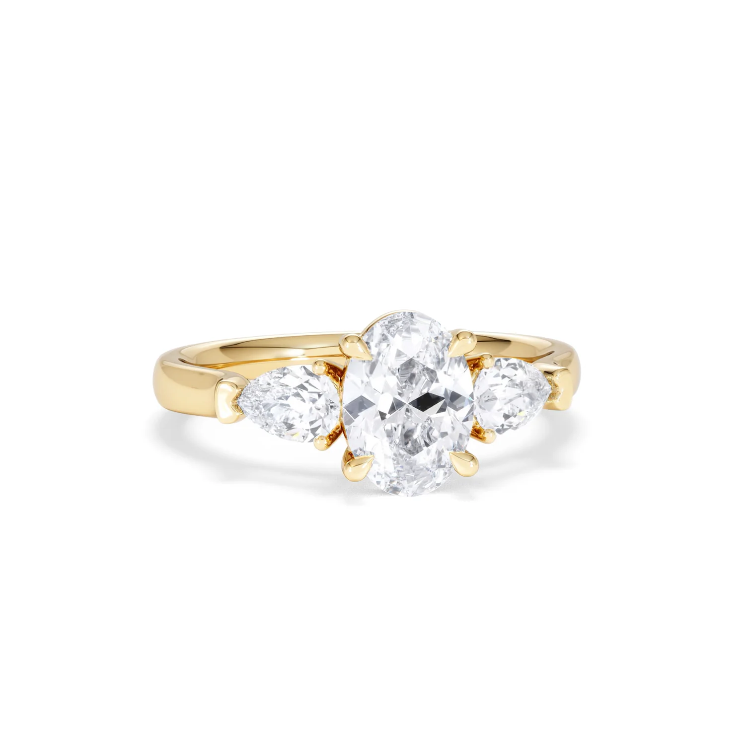Adore 1.50ct Oval Cut Lab Diamond 3 Stone Engagement Ring in 18K Yellow Gold - Image 11
