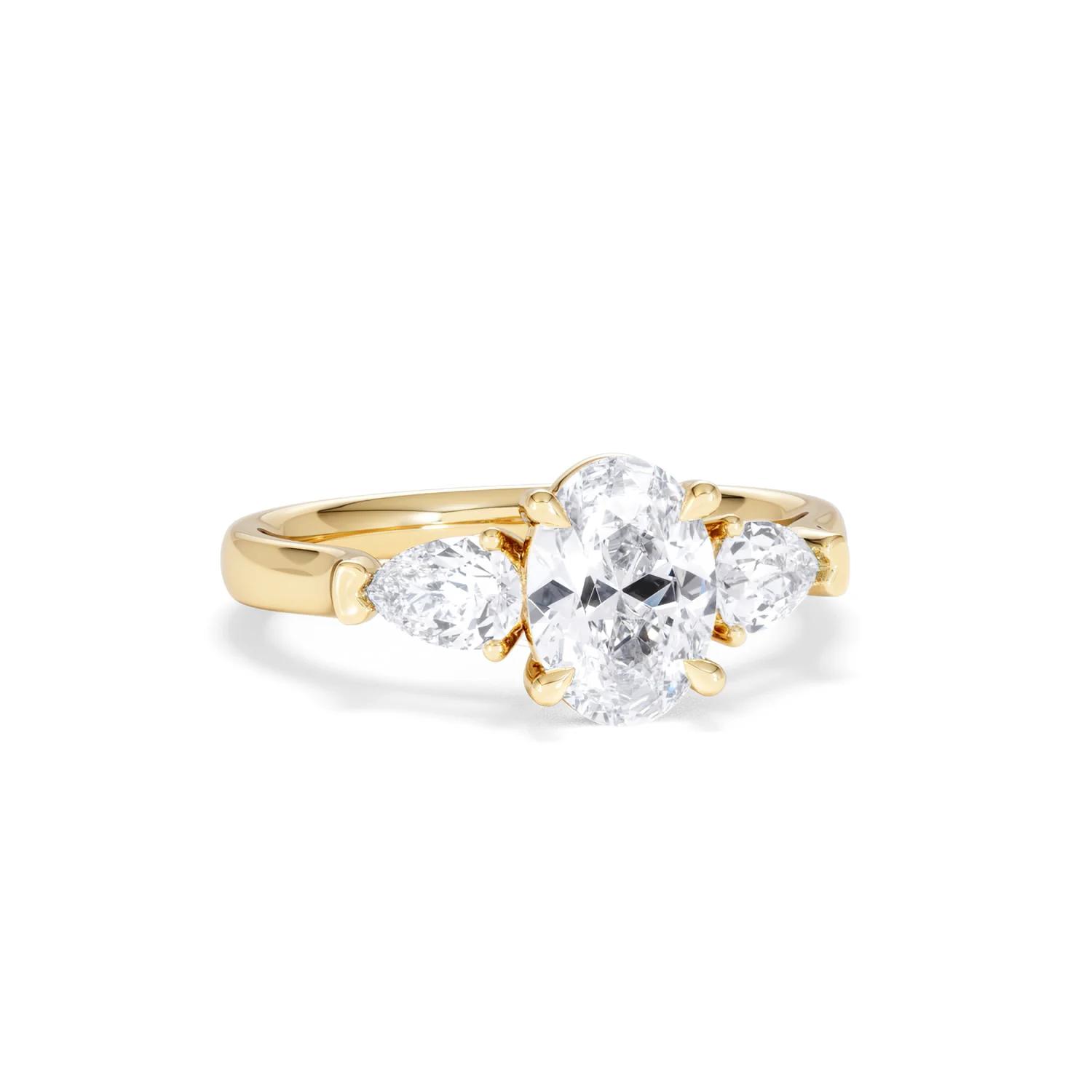 Adore 1.50ct Oval Cut Lab Diamond 3 Stone Engagement Ring in 18K Yellow Gold - Image 12