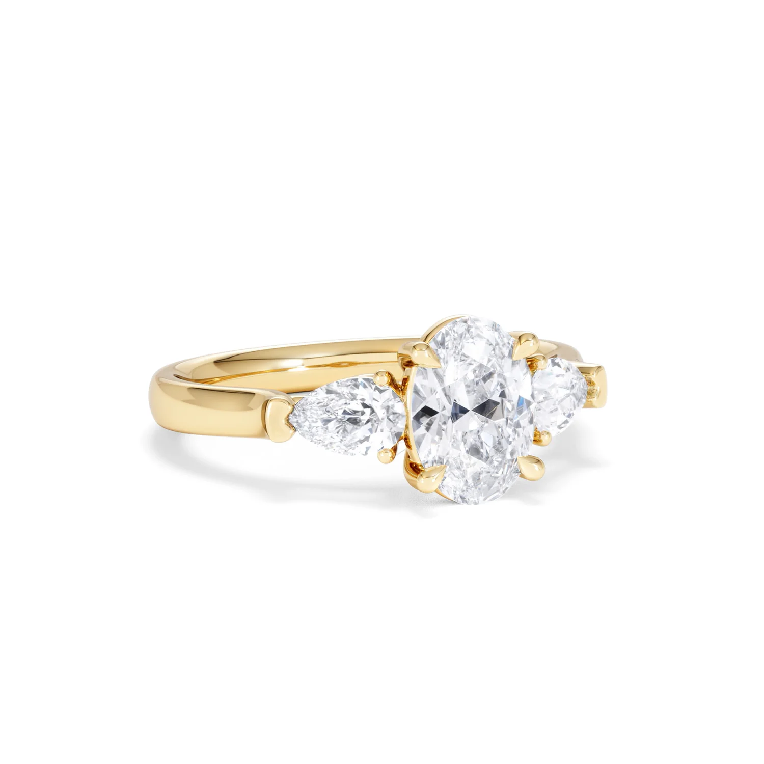 Adore 1.50ct Oval Cut Lab Diamond 3 Stone Engagement Ring in 18K Yellow Gold - Image 14