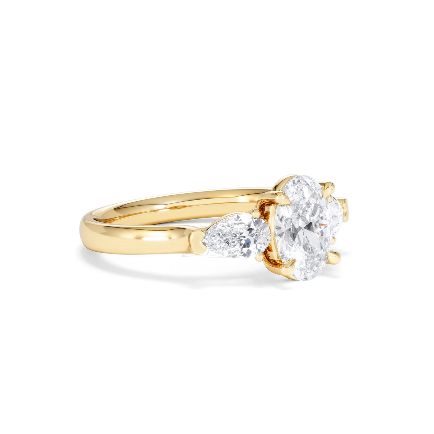 Adore 1.50ct Oval Cut Lab Diamond 3 Stone Engagement Ring in 18K Yellow Gold - Image 18