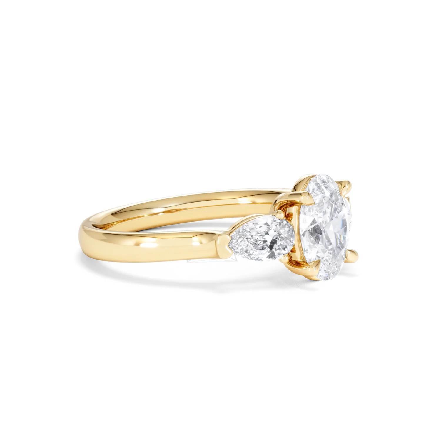 Adore 1.50ct Oval Cut Lab Diamond 3 Stone Engagement Ring in 18K Yellow Gold - Image 20