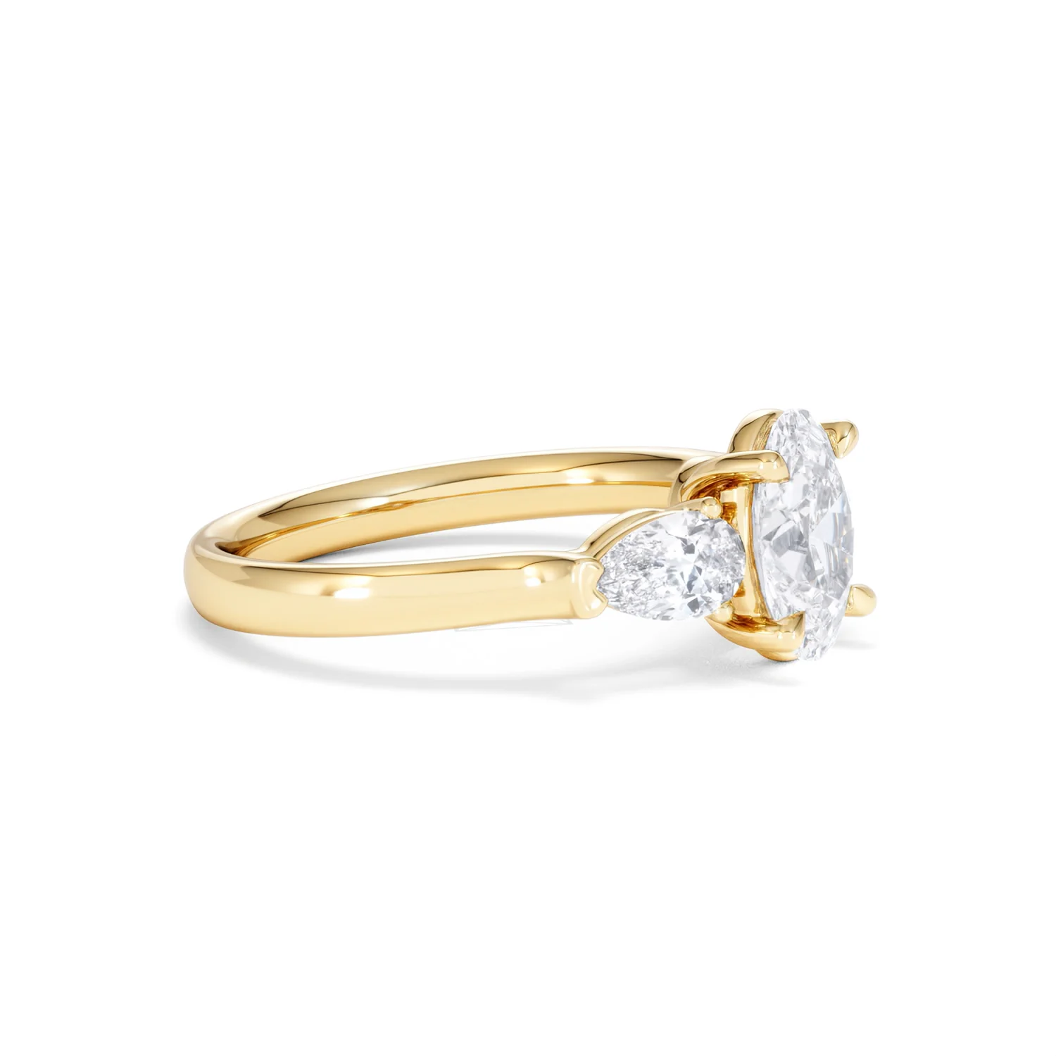 Adore 1.50ct Oval Cut Lab Diamond 3 Stone Engagement Ring in 18K Yellow Gold - Image 22