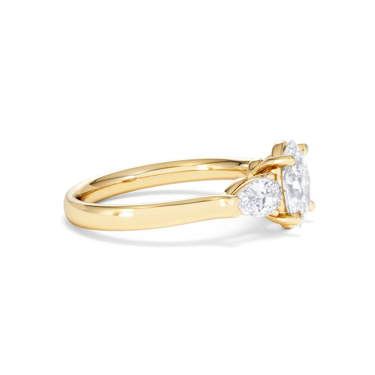 Adore 1.50ct Oval Cut Lab Diamond 3 Stone Engagement Ring in 18K Yellow Gold - Image 25