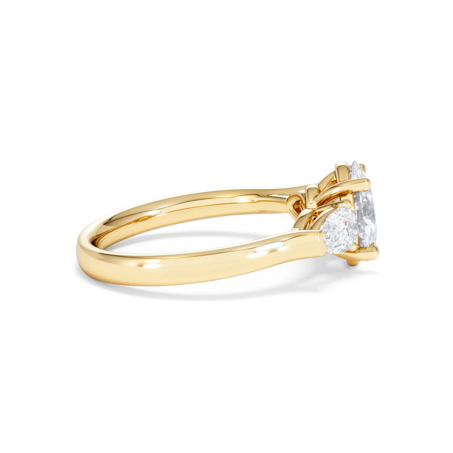 Adore 1.50ct Oval Cut Lab Diamond 3 Stone Engagement Ring in 18K Yellow Gold - Image 29