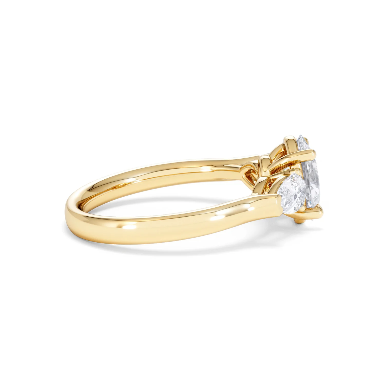 Adore 1.50ct Oval Cut Lab Diamond 3 Stone Engagement Ring in 18K Yellow Gold - Image 30