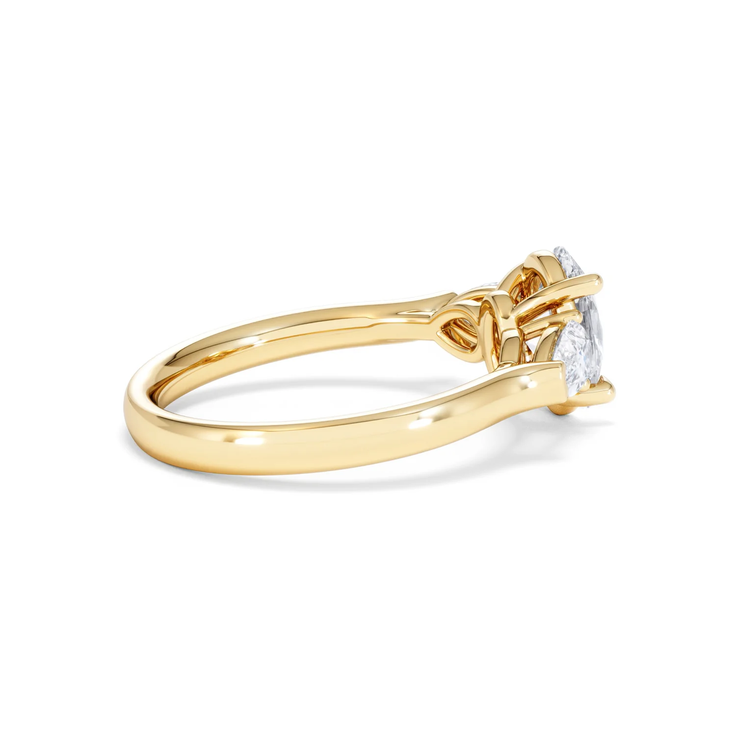 Adore 1.50ct Oval Cut Lab Diamond 3 Stone Engagement Ring in 18K Yellow Gold - Image 33