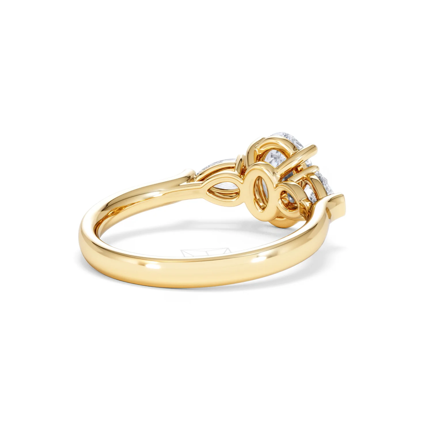 Adore 1.50ct Oval Cut Lab Diamond 3 Stone Engagement Ring in 18K Yellow Gold - Image 41