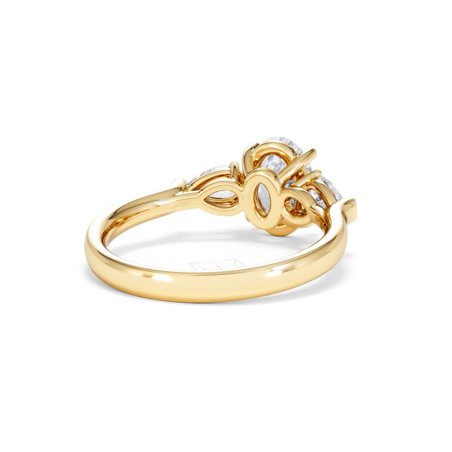 Adore 1.50ct Oval Cut Lab Diamond 3 Stone Engagement Ring in 18K Yellow Gold - Image 43