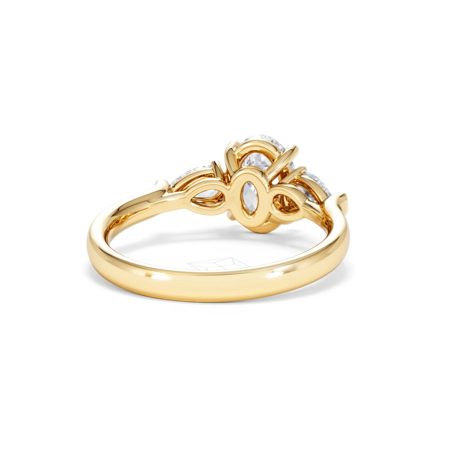Adore 1.50ct Oval Cut Lab Diamond 3 Stone Engagement Ring in 18K Yellow Gold - Image 45