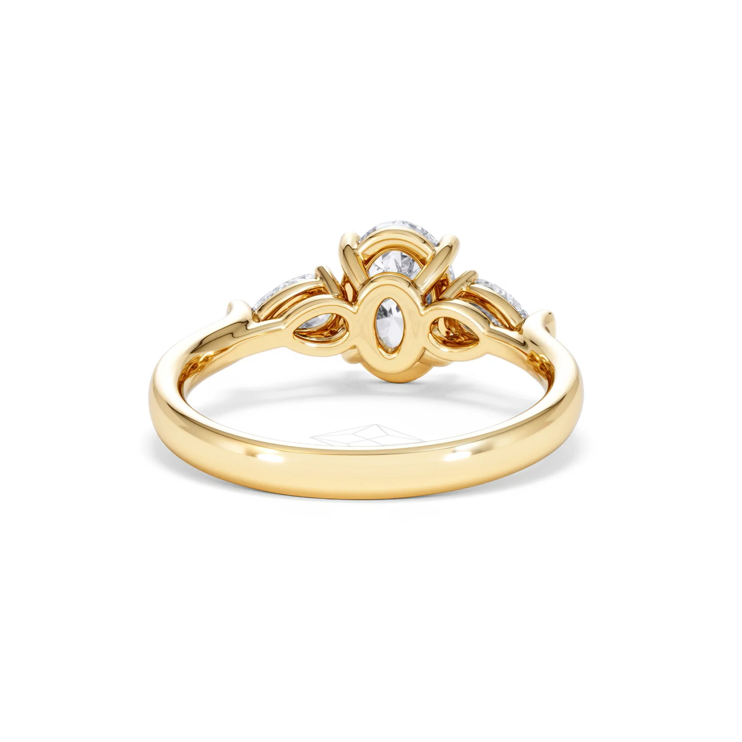 Adore 1.50ct Oval Cut Lab Diamond 3 Stone Engagement Ring in 18K Yellow Gold - Image 47