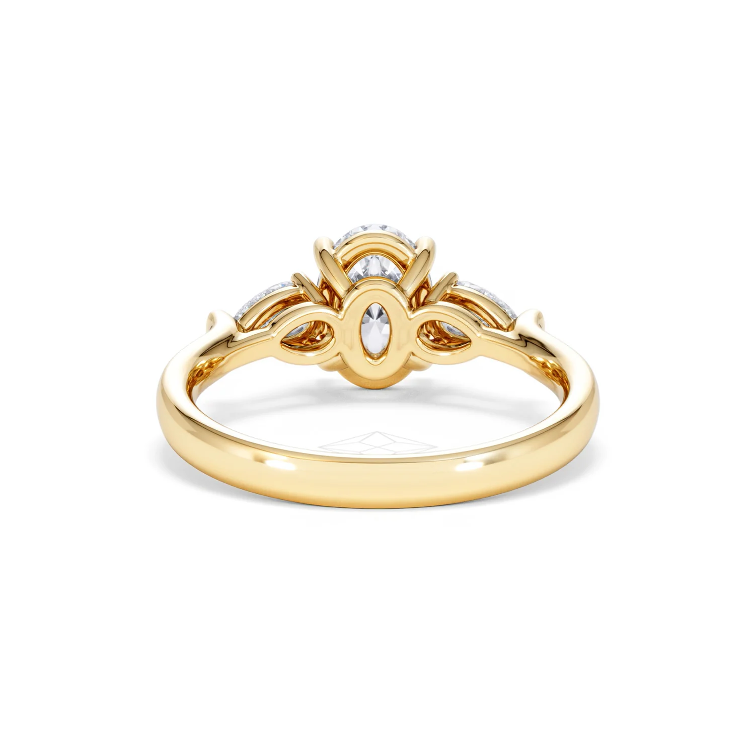 Adore 1.50ct Oval Cut Lab Diamond 3 Stone Engagement Ring in 18K Yellow Gold - Image 49