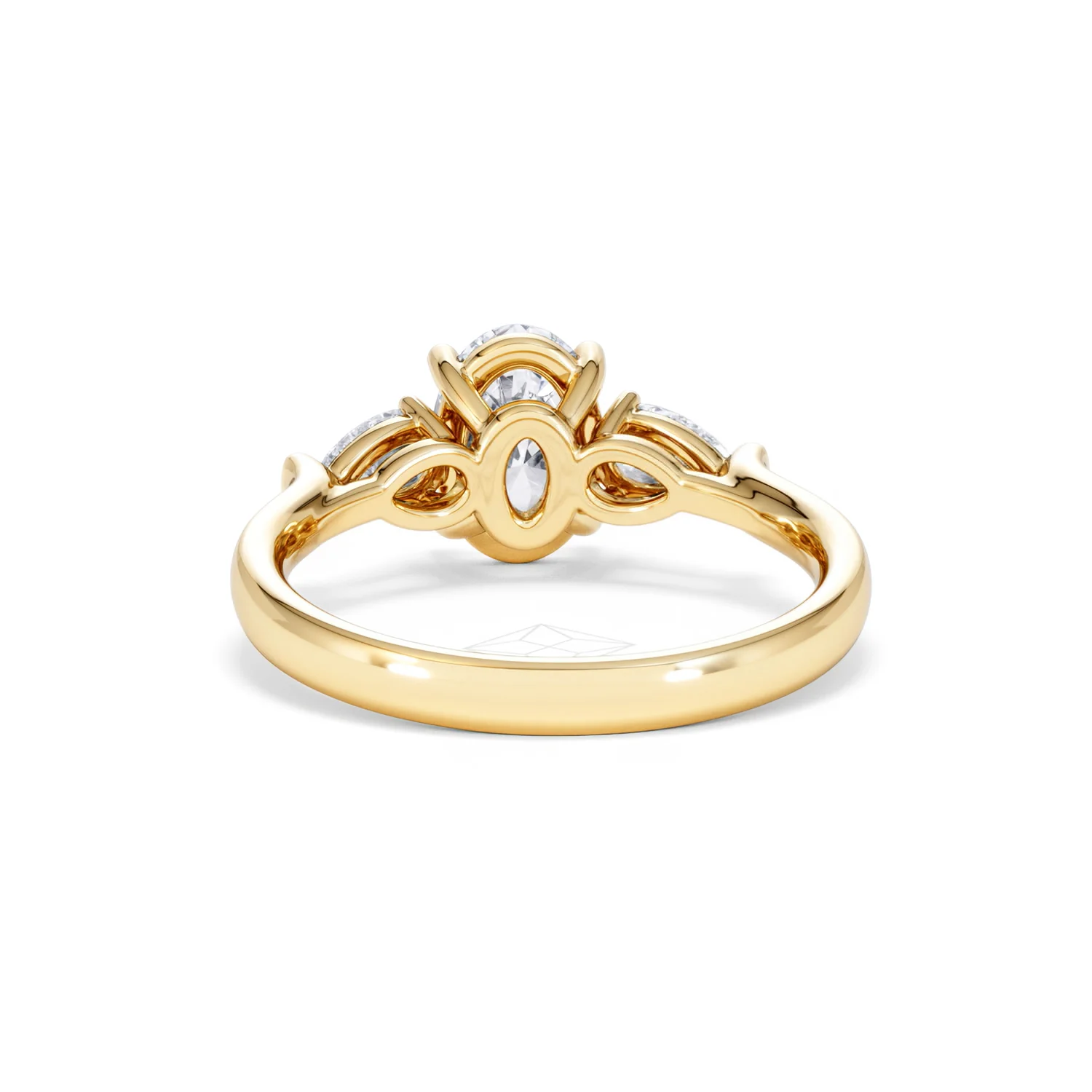 Adore 1.50ct Oval Cut Lab Diamond 3 Stone Engagement Ring in 18K Yellow Gold - Image 50