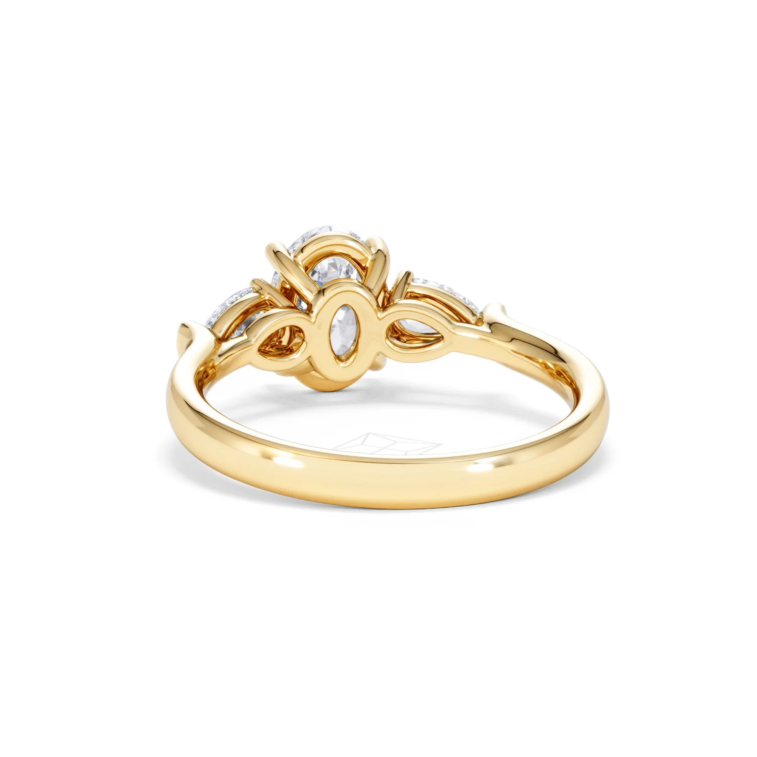 Adore 1.50ct Oval Cut Lab Diamond 3 Stone Engagement Ring in 18K Yellow Gold - Image 52