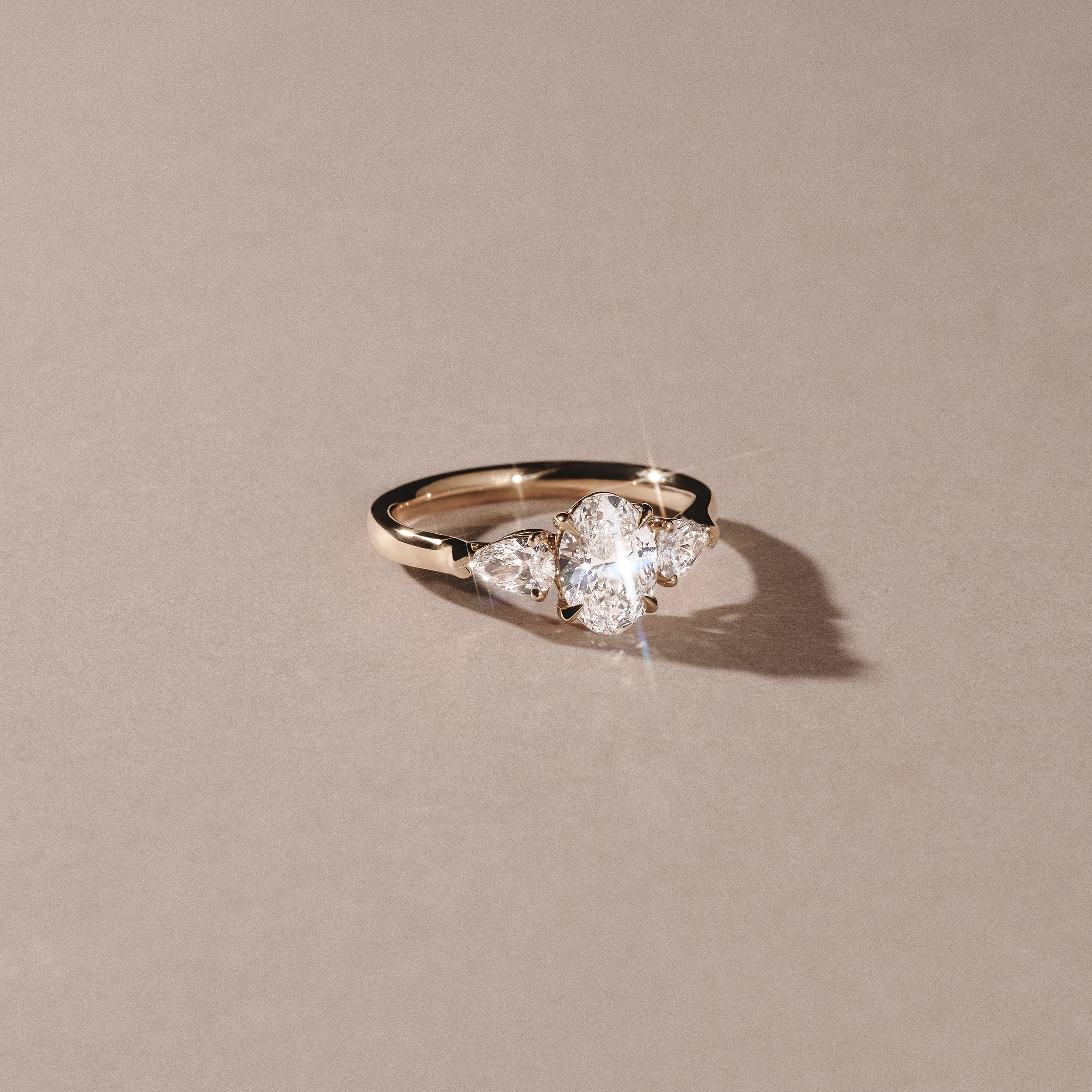 Adore 1.50ct Oval Cut Lab Diamond 3 Stone Engagement Ring in 18K Yellow Gold - Image 6