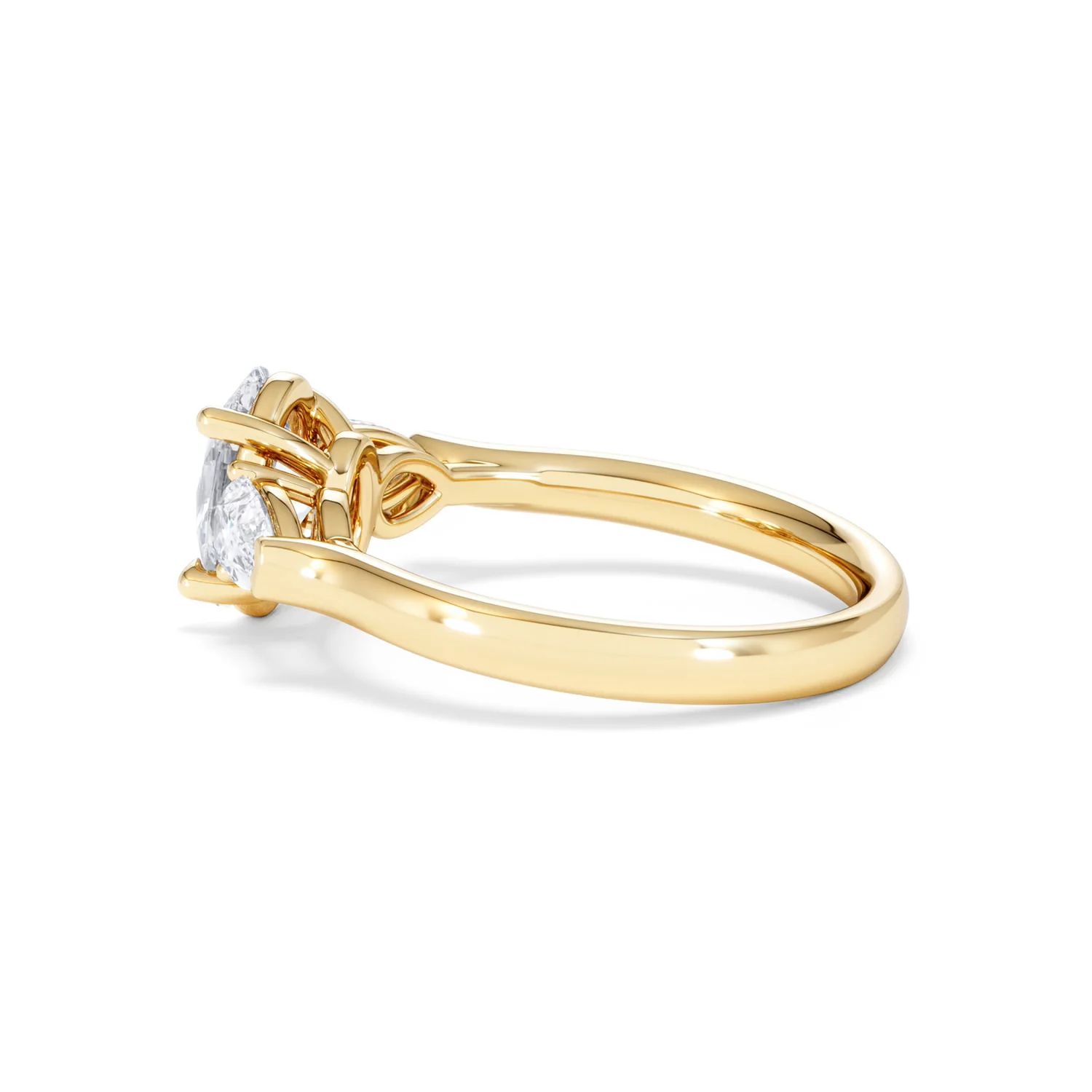 Adore 1.50ct Oval Cut Lab Diamond 3 Stone Engagement Ring in 18K Yellow Gold - Image 65