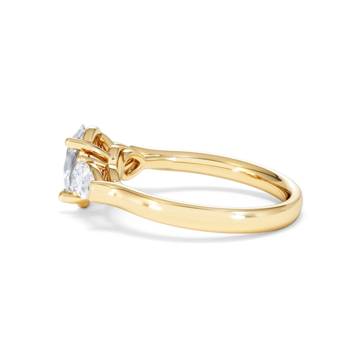 Adore 1.50ct Oval Cut Lab Diamond 3 Stone Engagement Ring in 18K Yellow Gold - Image 66